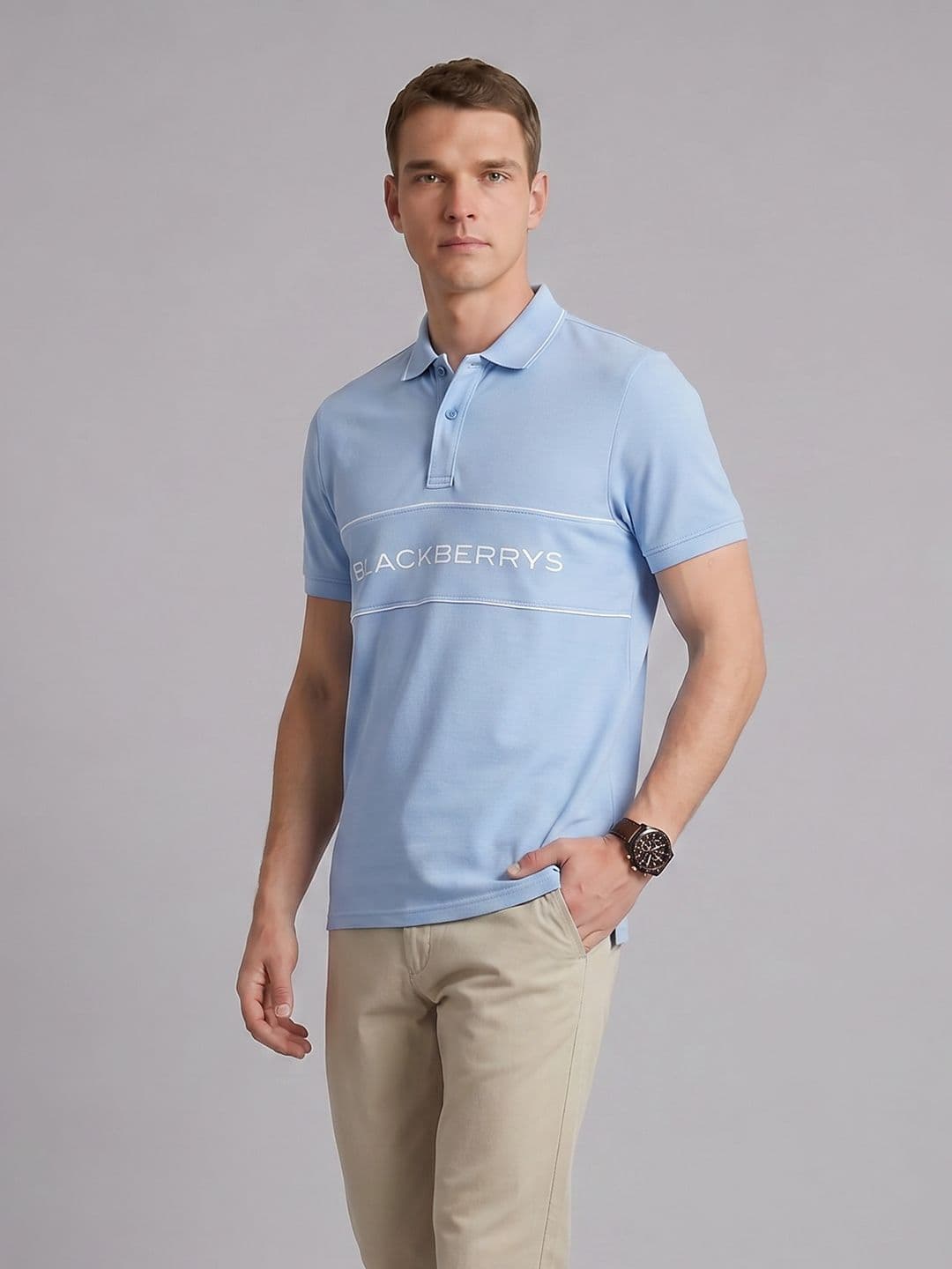 Blackberrys Brand Logo Printed Polo Collar T-Shirt - view 1