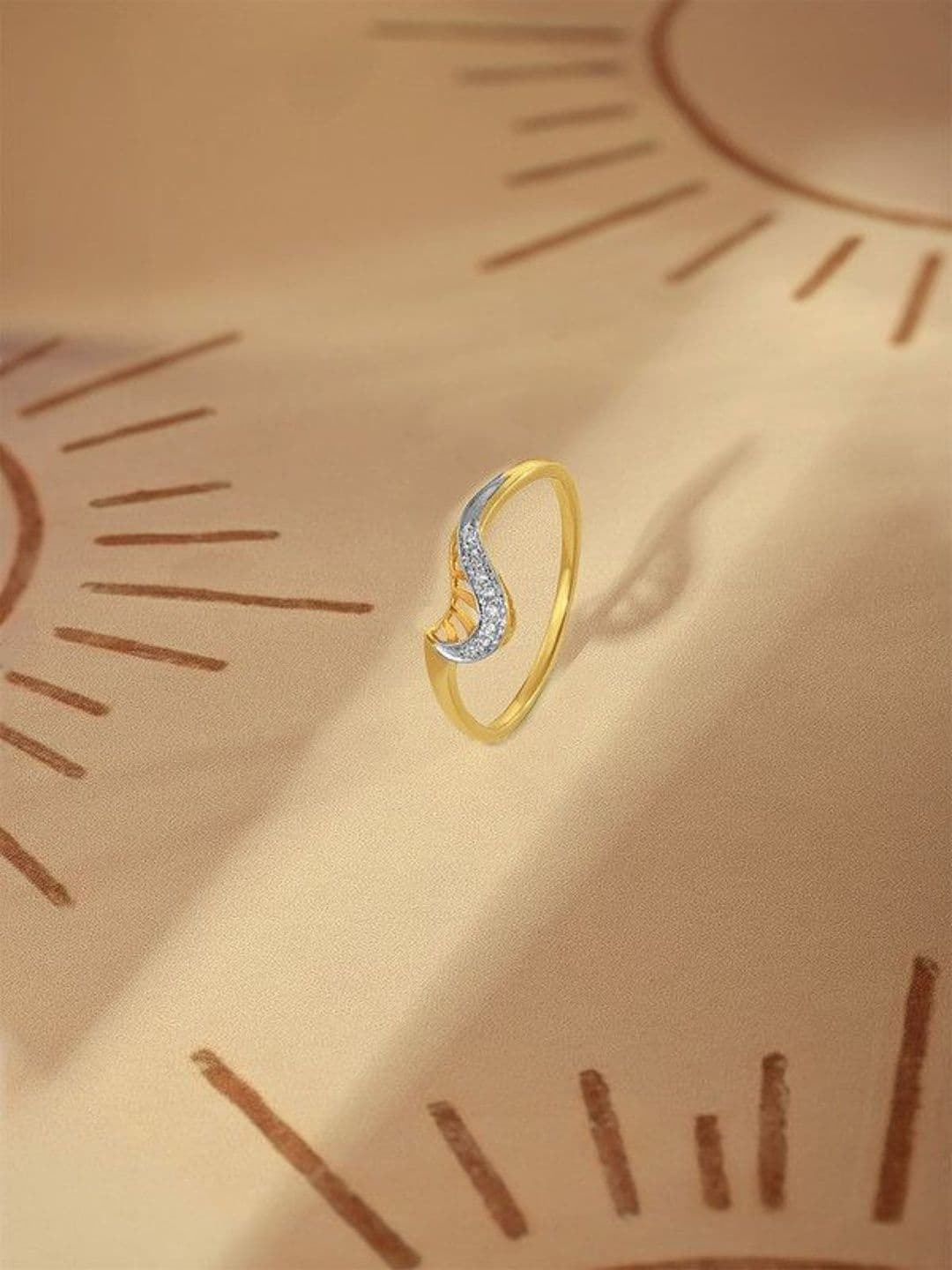 Mia by Tanishq 14 KT Gold 0.0066CT Diamond Studded Ring-0.96 g - view 1