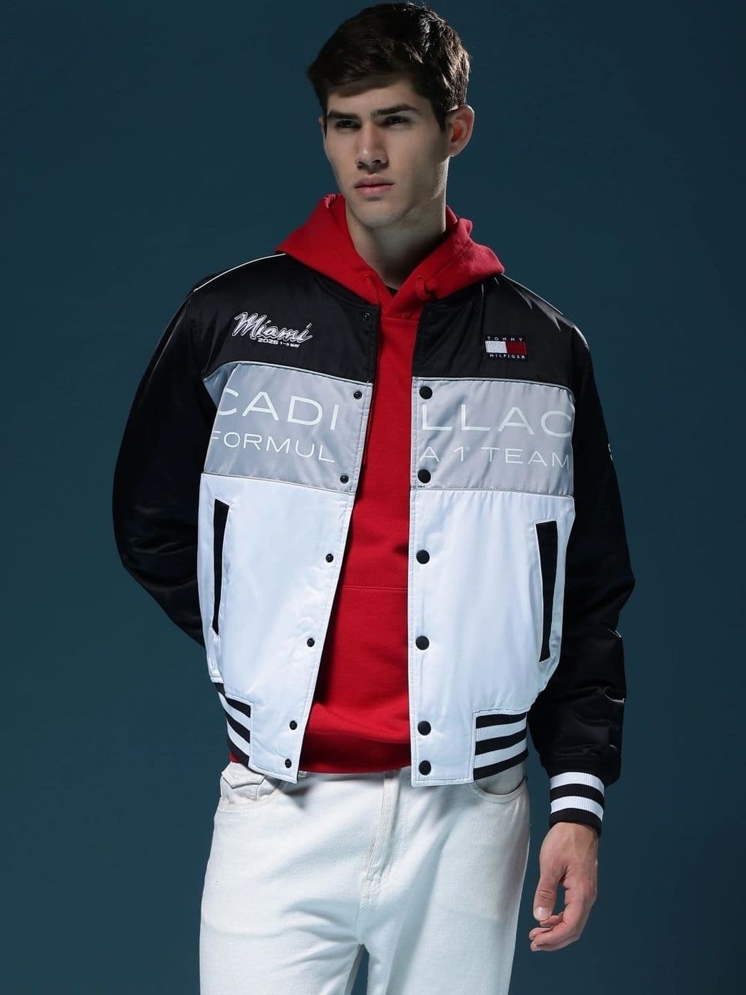 Tommy Hilfiger Men Typography Colourblocked Varsity Jacket - view 1