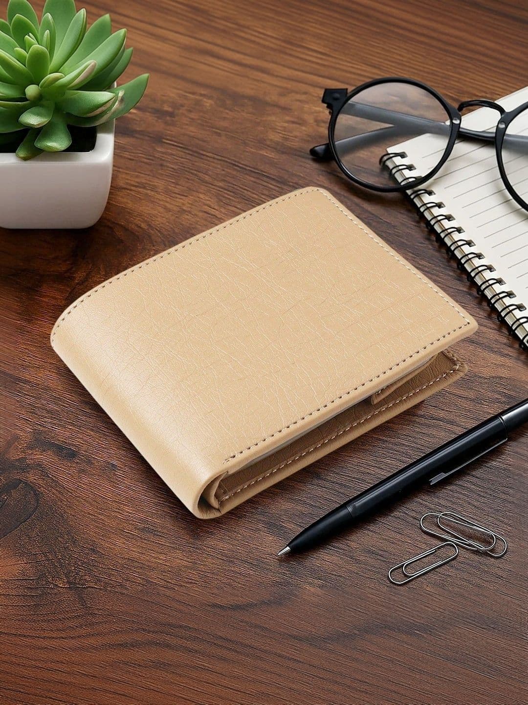 LAER Men Textured PU Two Fold Wallet - view 1