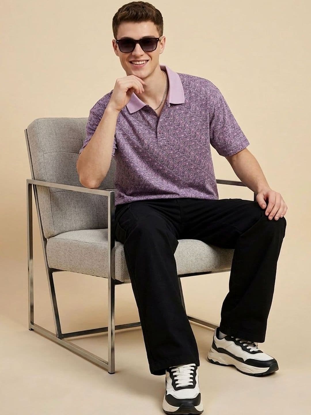 Mast & Harbour Men Printed Polo Collar T-shirt - view 1