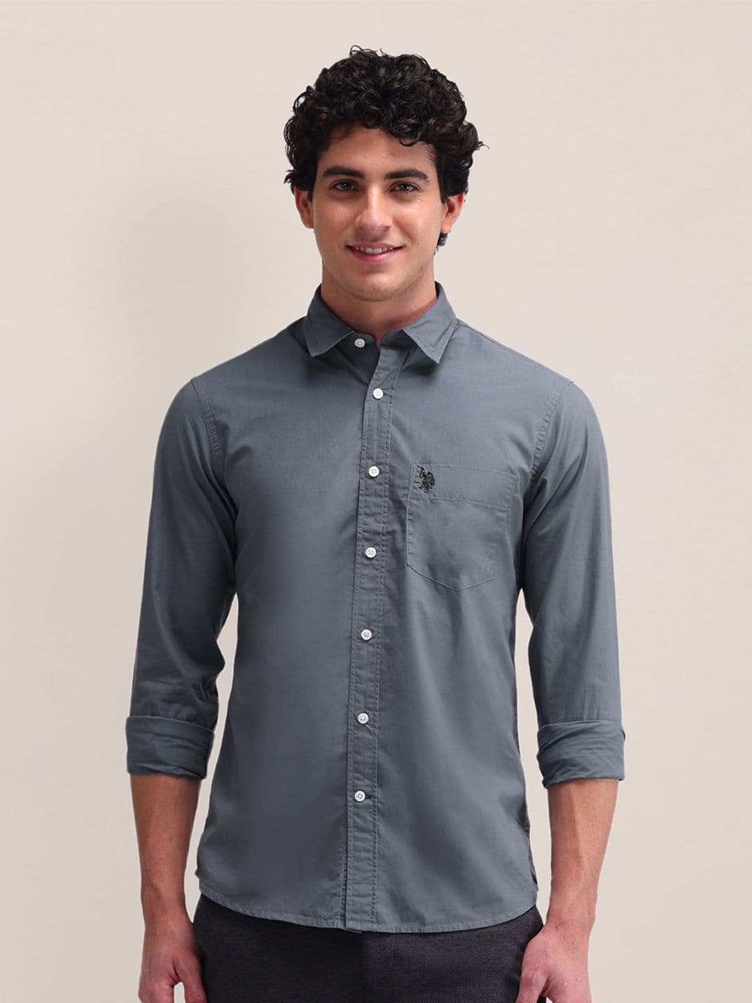 U.S. Polo Assn. Tailored Fit Pure Cotton Casual Shirt - view 1