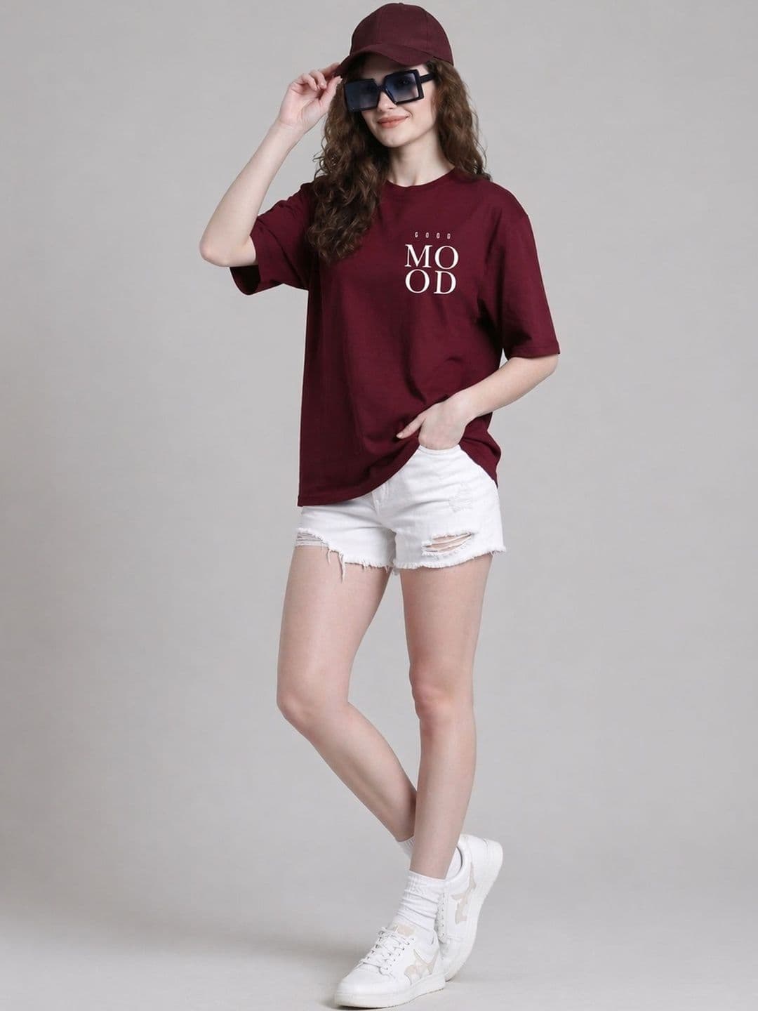The Roadster Lifestyle Co Printed Pure Cotton Round Neck Oversized Tshirt - view 1
