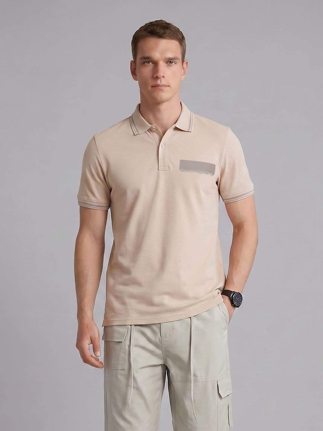 Blackberrys Brand Logo Polo Collar T-Shirt - view 1