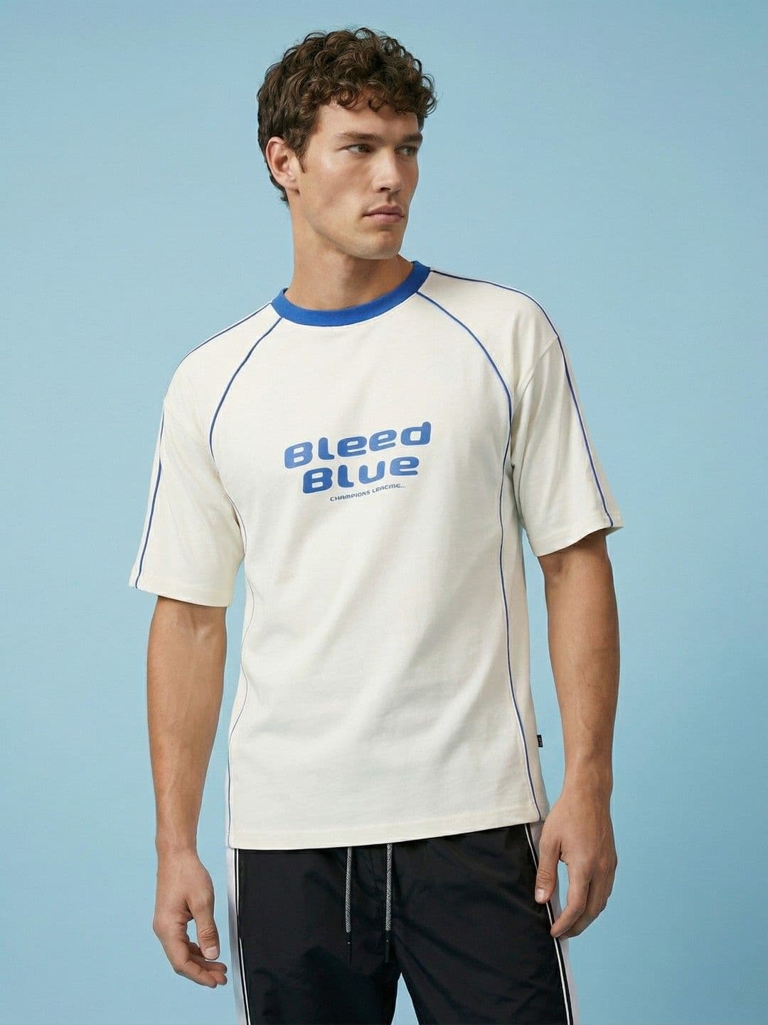 SPORT STREET by glitchez Pure Cotton Printed Drop-Shoulder Sleeves Oversized T-shirt - view 1