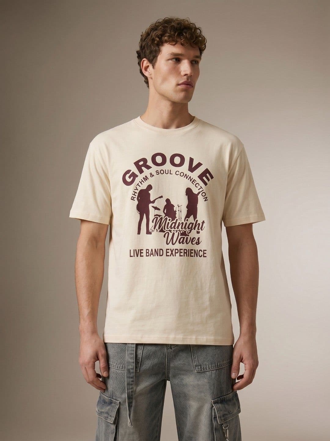 glitchez Printed Relaxed Fit Pure Cotton T-shirt - view 1