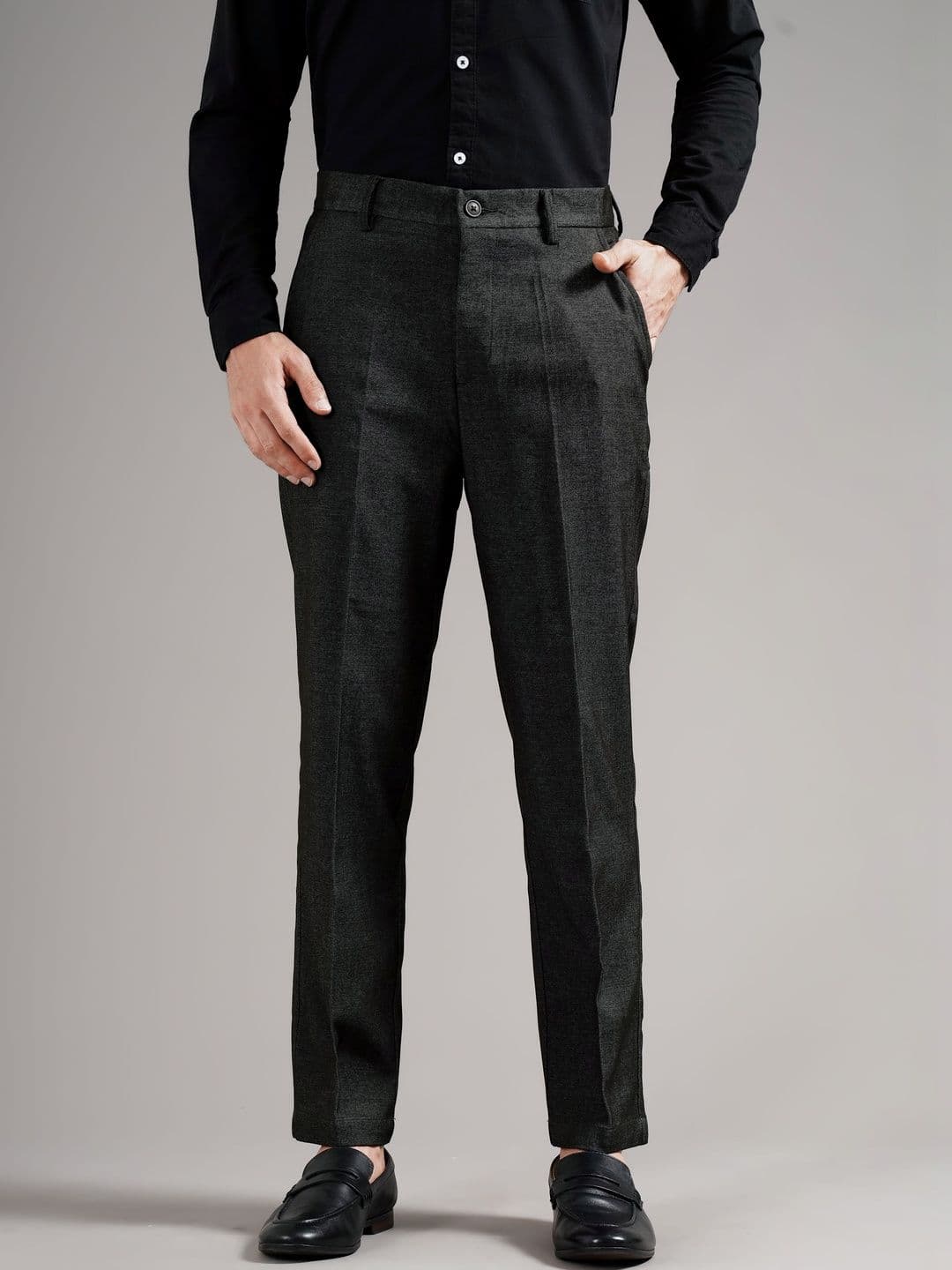 British Club Men Tailored Straight Fit Low-Rise Trousers - view 1
