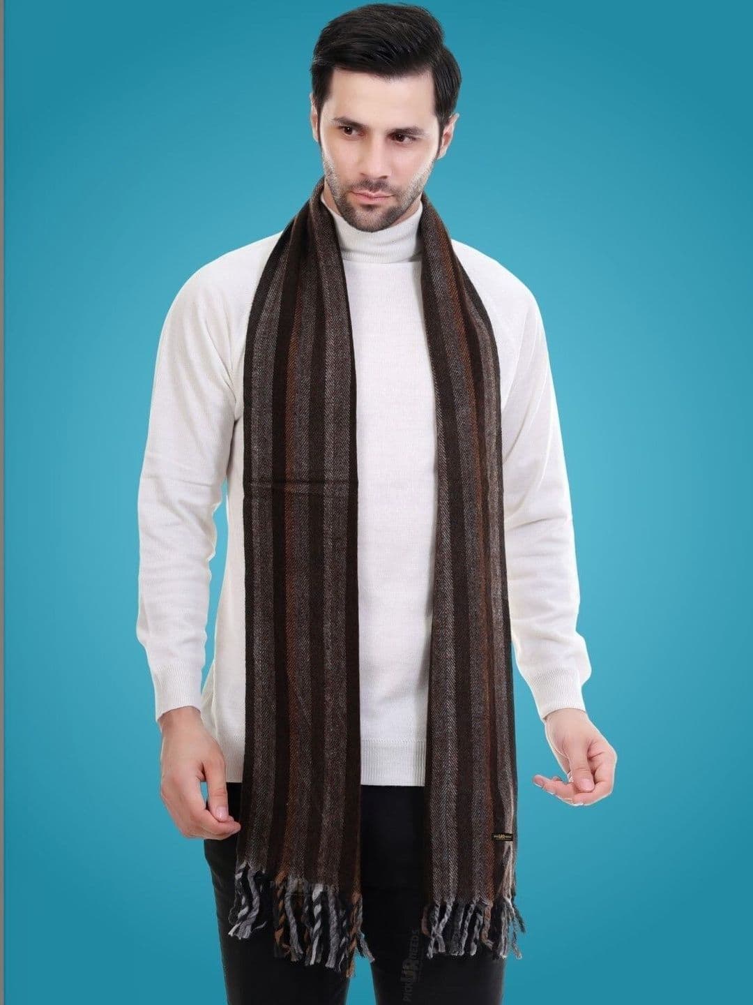 Pick Ur Needs Men Striped Merino Wool Mufflers - view 1