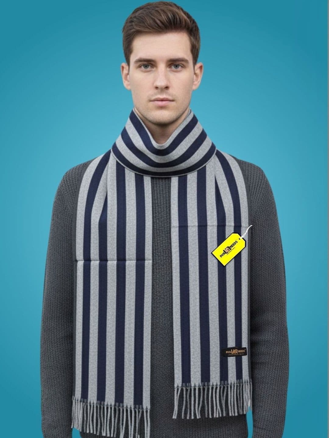 Pick Ur Needs Men Striped Merino Wool Mufflers - view 1