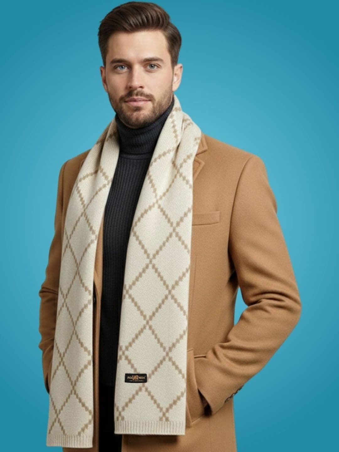 Pick Ur Needs Men Patterned Merino Wool Mufflers - view 1