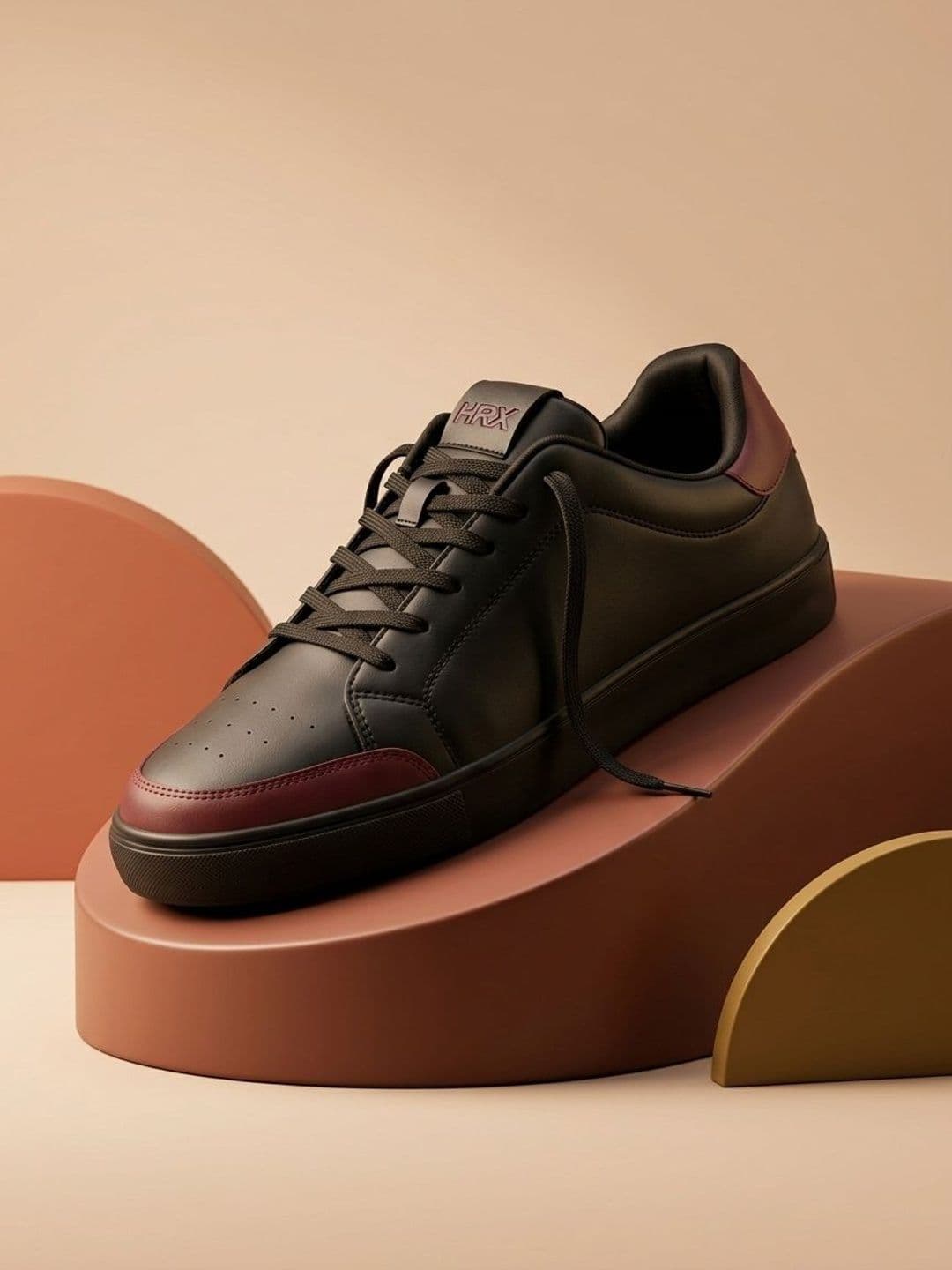 HRX by Hrithik Roshan Men Colourblocked Unlined Leather Regular Sneakers - view 1