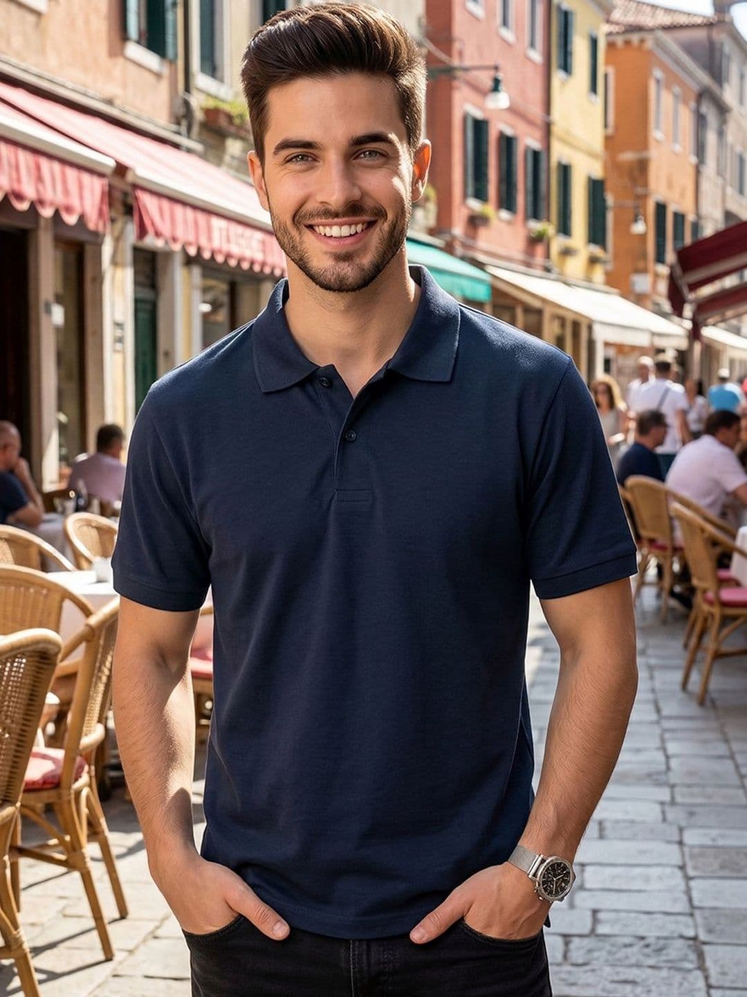 ALWAYS SHINE Men Polo Collar T-shirt - view 1