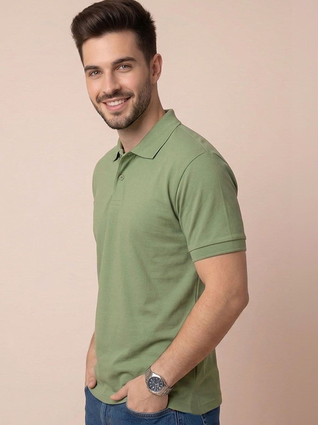 ALWAYS SHINE Men Polo Collar T-shirt - view 1