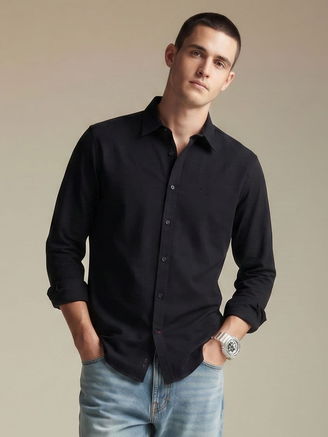 Being Human Spread Collar Pure Cotton Casual Shirt - view 1