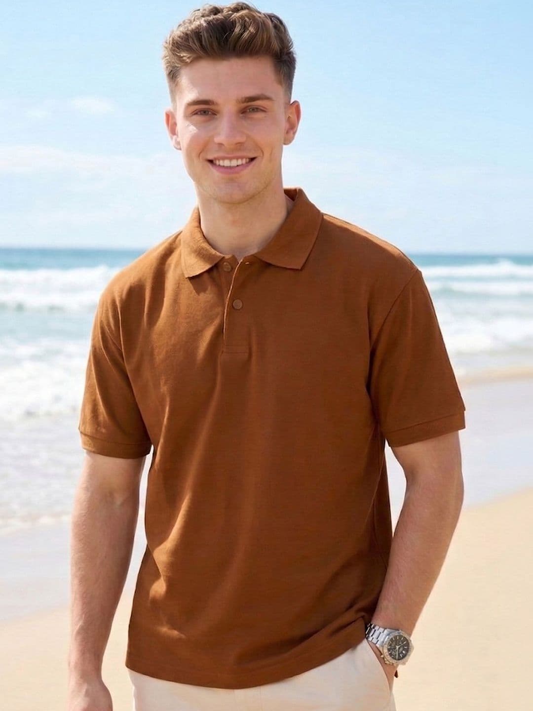 ALWAYS SHINE Men Polo Collar T-shirt - view 1