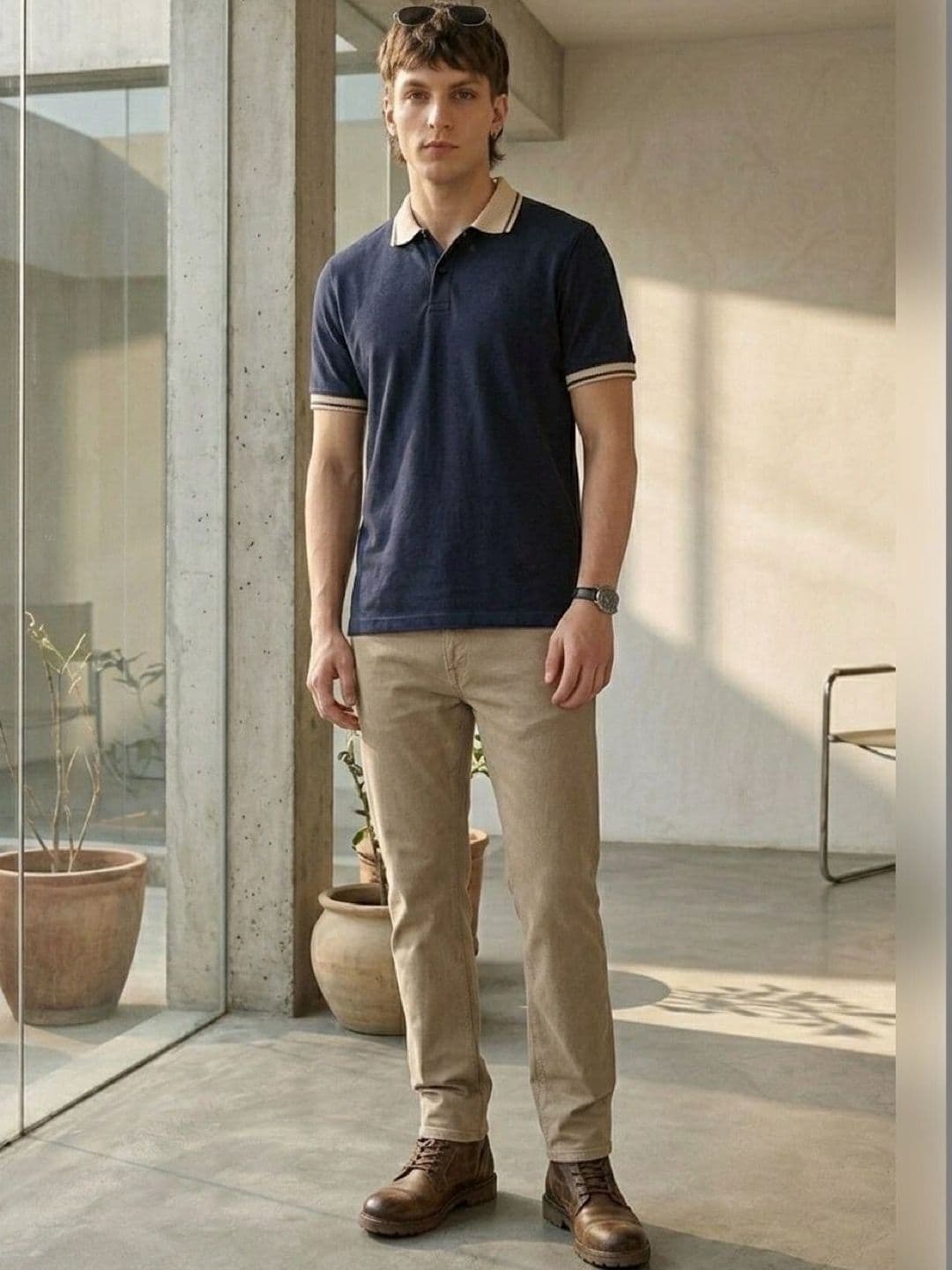 STEVE STATUS Men Polo Collar T-shirt - view 1