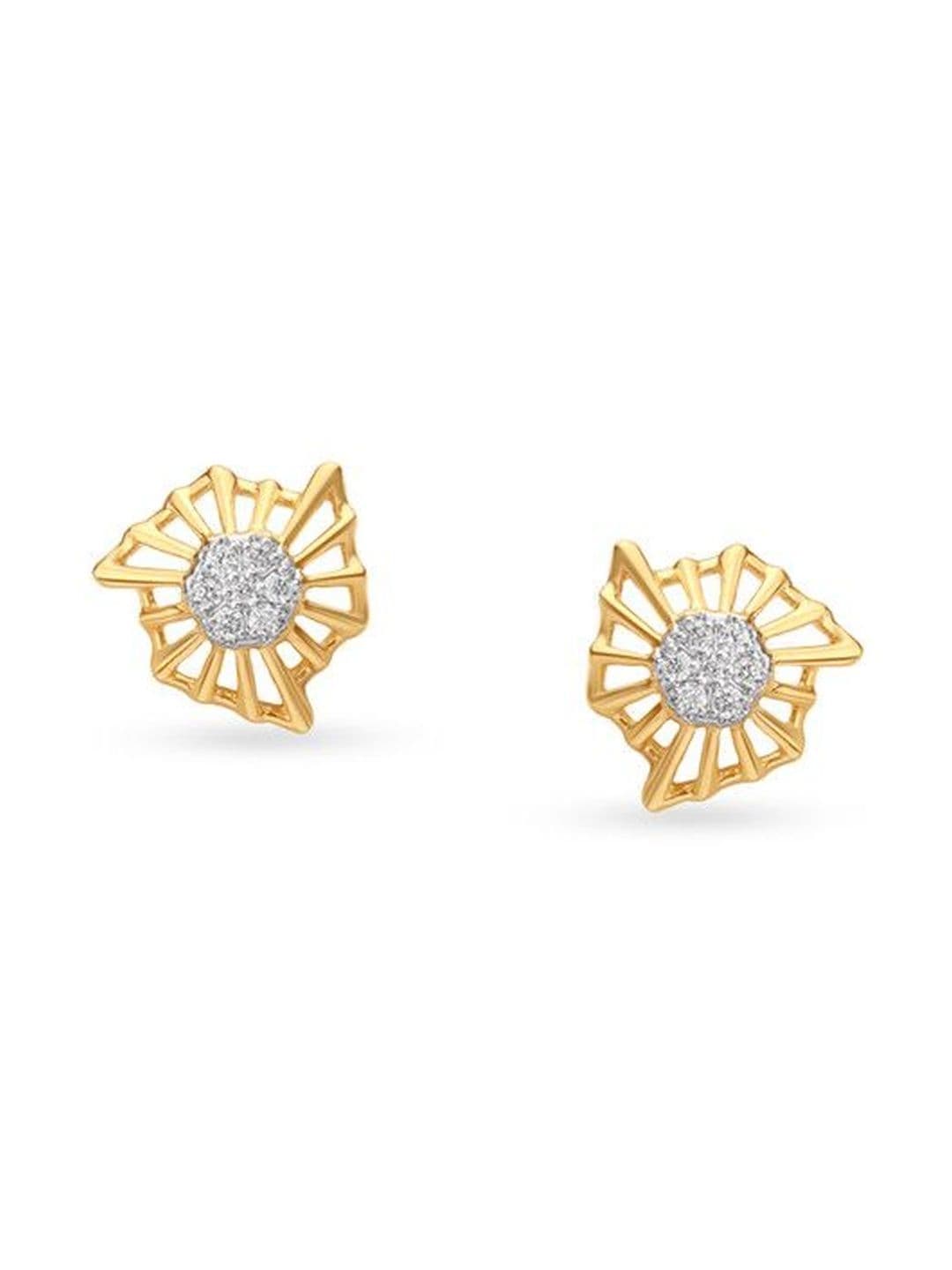 Mia by Tanishq 14KT Gold Diamond Studded Earrings - 1.0092 g - view 1