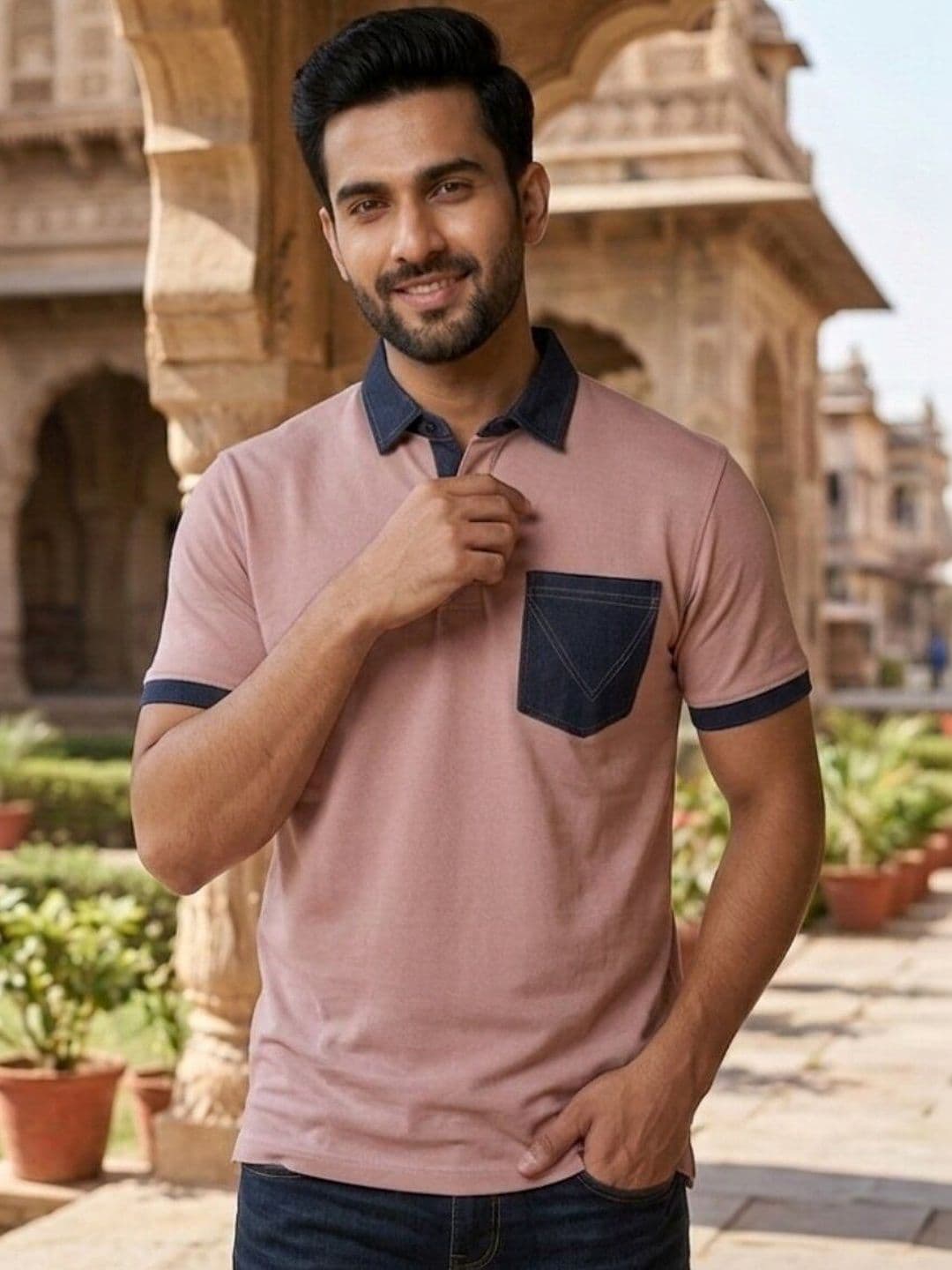 PYRO SPIRIT Men Polo Collar Pockets T-shirt - view 1