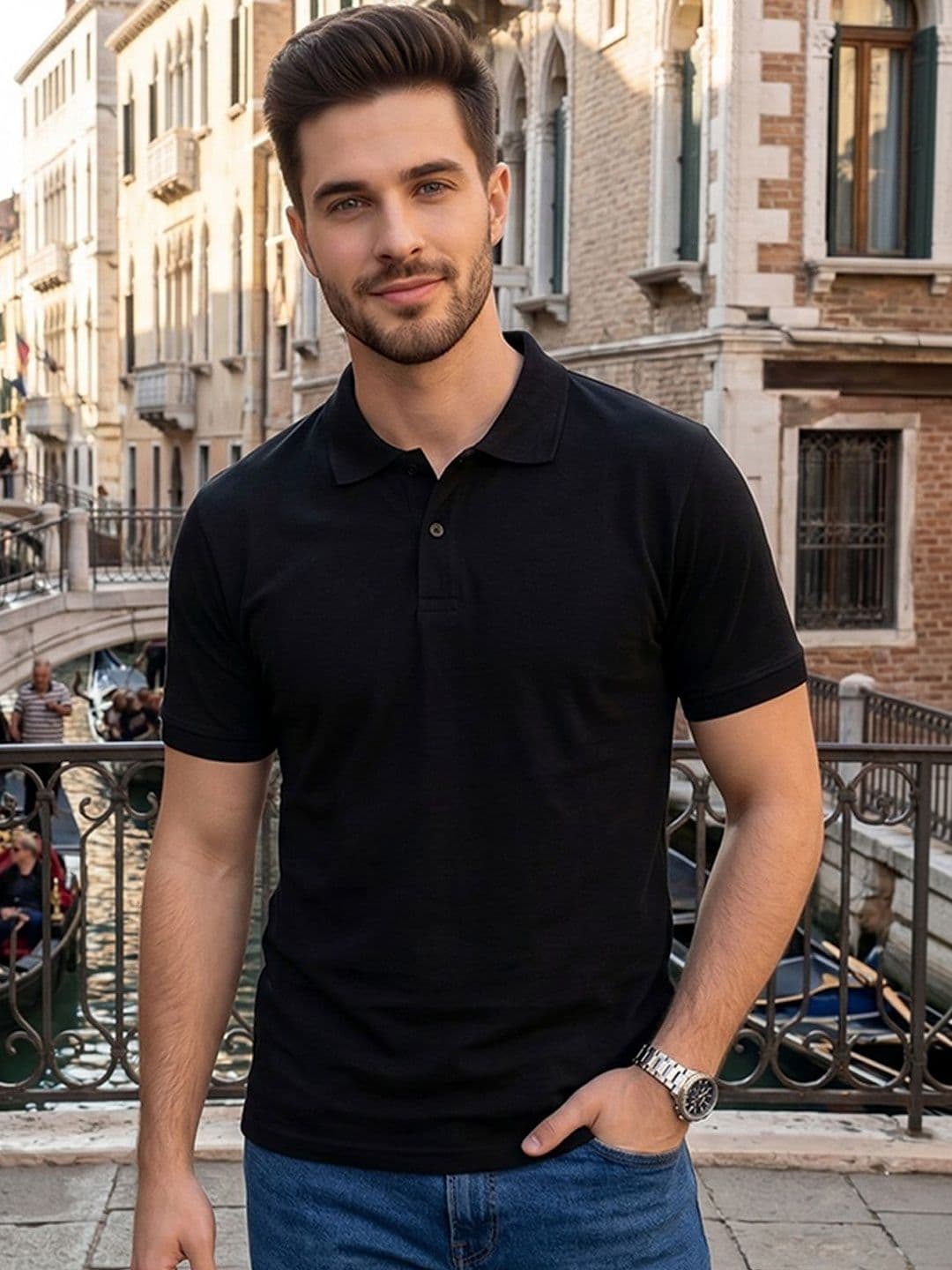 ALWAYS SHINE Men Polo Collar T-shirt - view 1