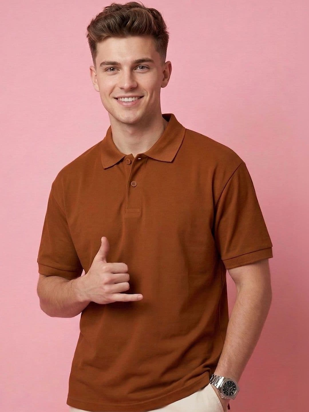 ALWAYS SHINE Men Polo Collar T-shirt - view 1