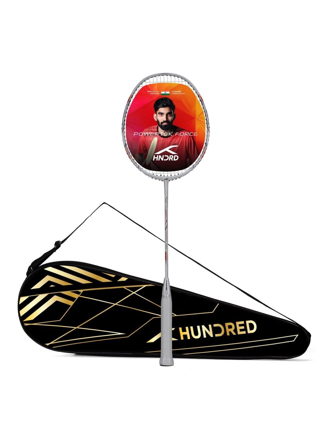 Hundred Powertek Force Strung Badminton Racket - view 1