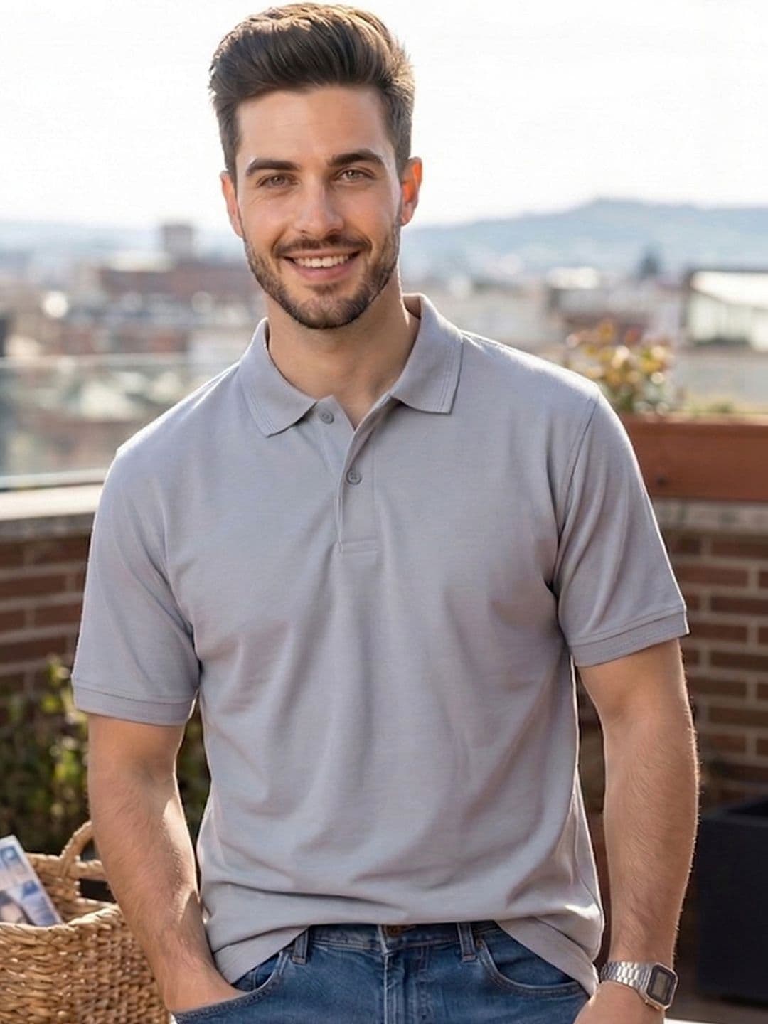 ALWAYS SHINE Men Polo Collar T-shirt - view 1