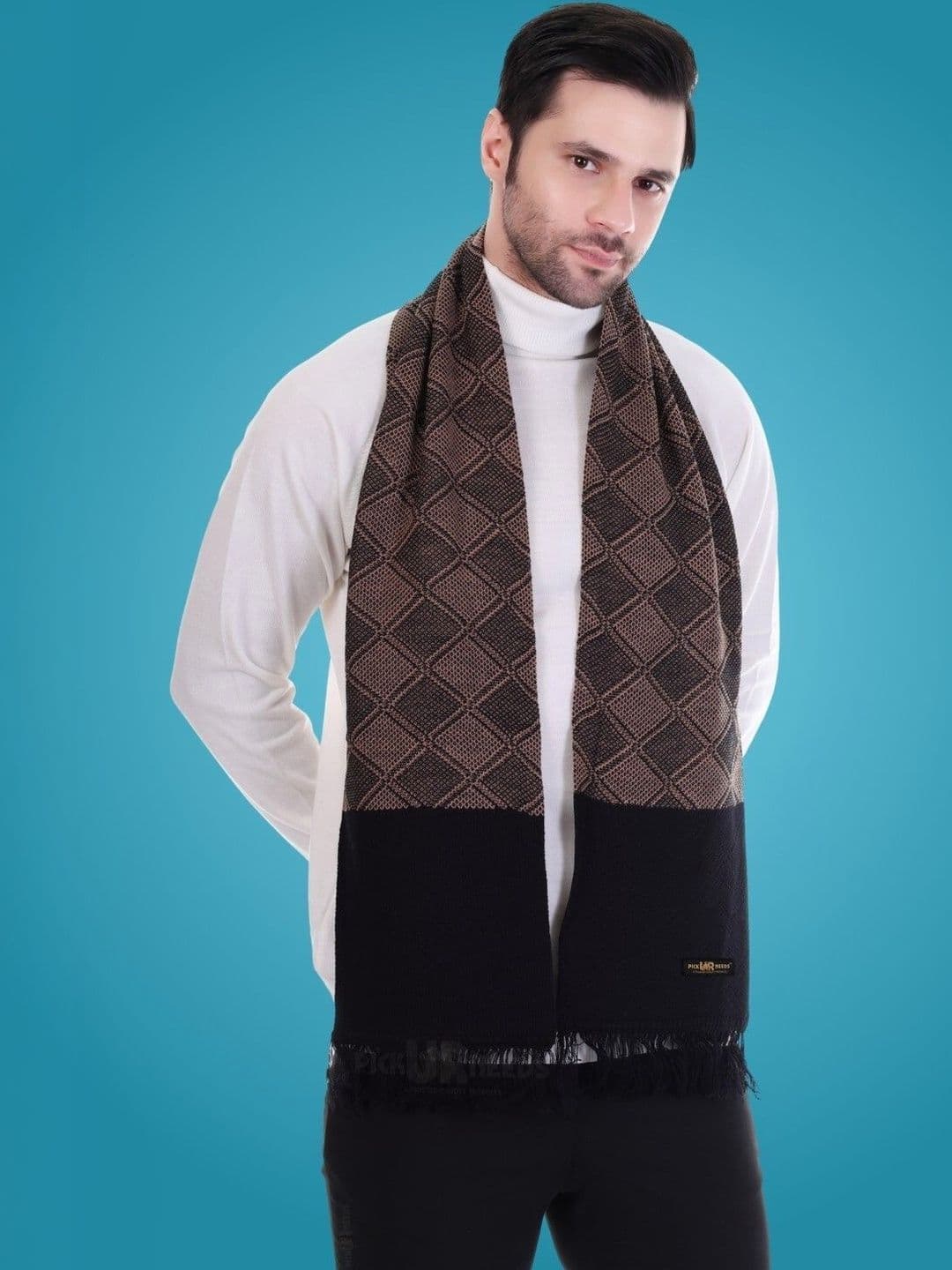 Pick Ur Needs Men Patterned Merino Wool Mufflers - view 1