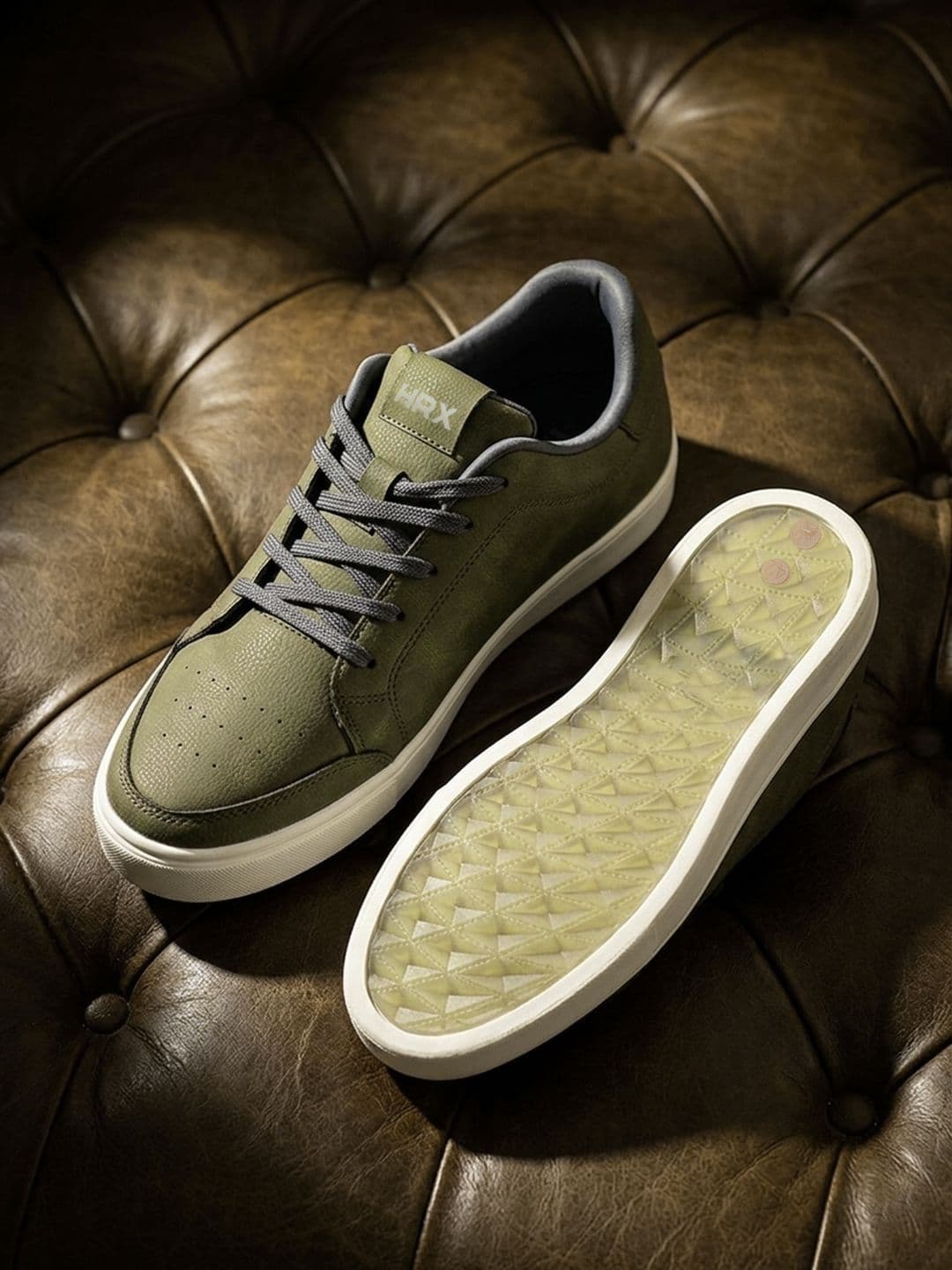 HRX by Hrithik Roshan Men Olive Suede Finish Regular Sneakers - view 1