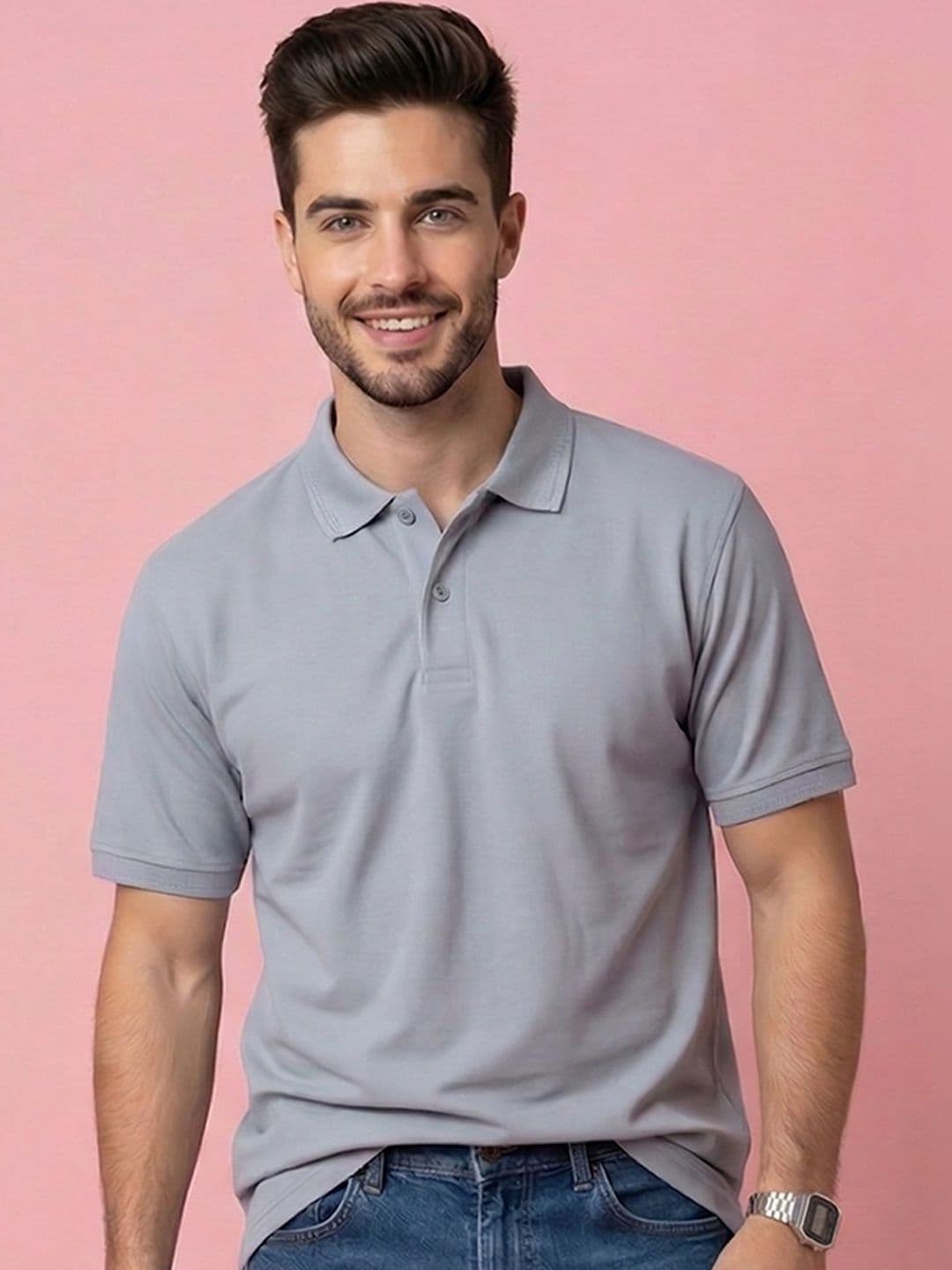ALWAYS SHINE Men Polo Collar T-shirt - view 1