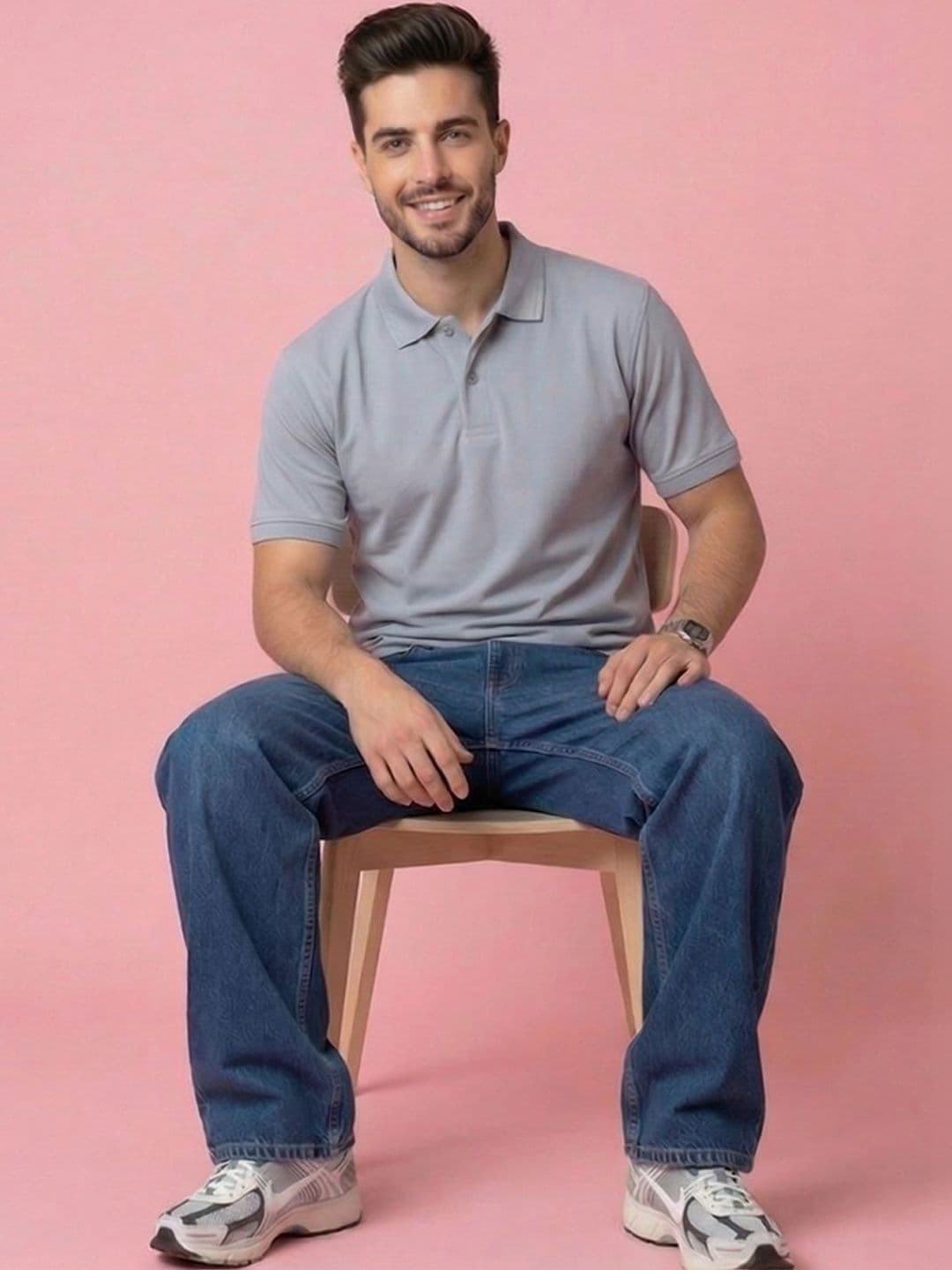 ALWAYS SHINE Men Polo Collar T-shirt - view 1