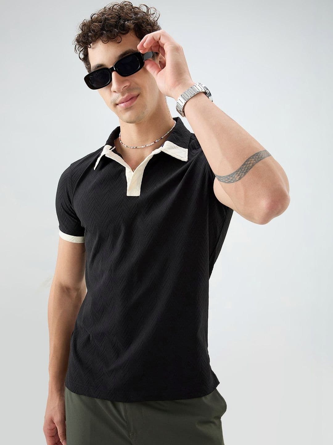 VASTRADO Men Polo Collar Pockets Slim Fit T-shirt - view 1