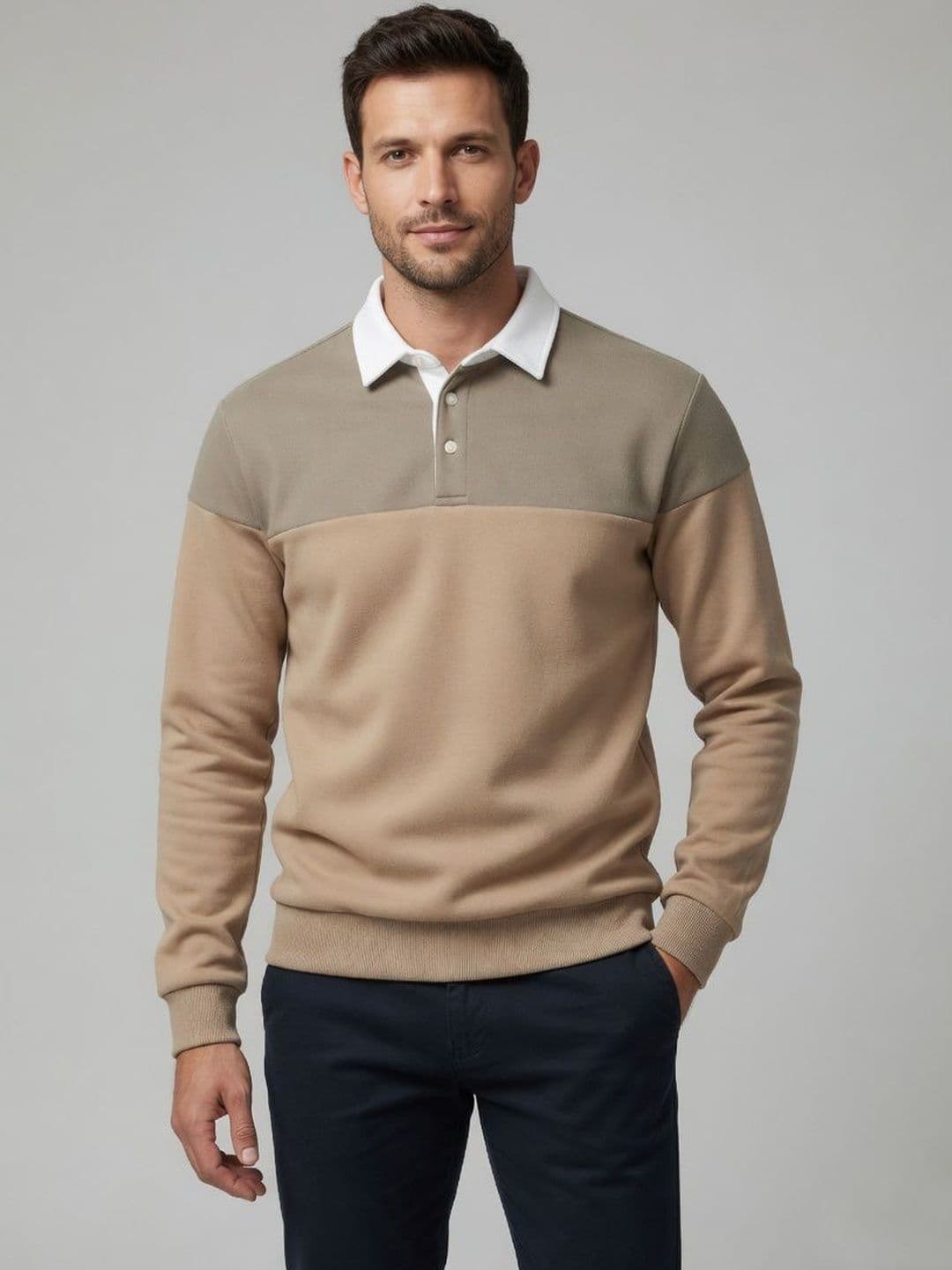 Mast & Harbour Men Colourblocked Polo Collar T-shirt - view 1