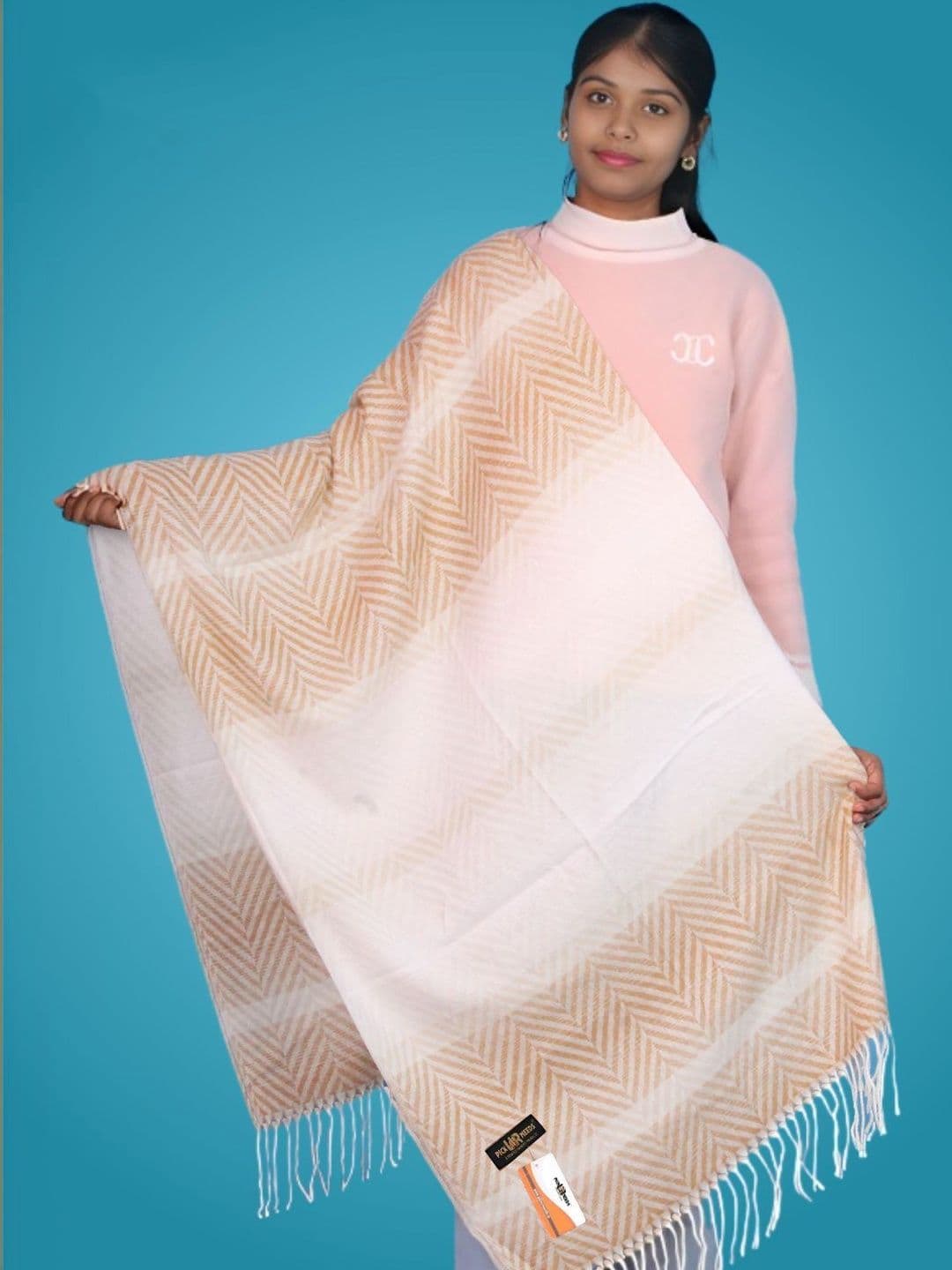 Pick Ur Needs Women Checked Woven Design Shawl - view 1