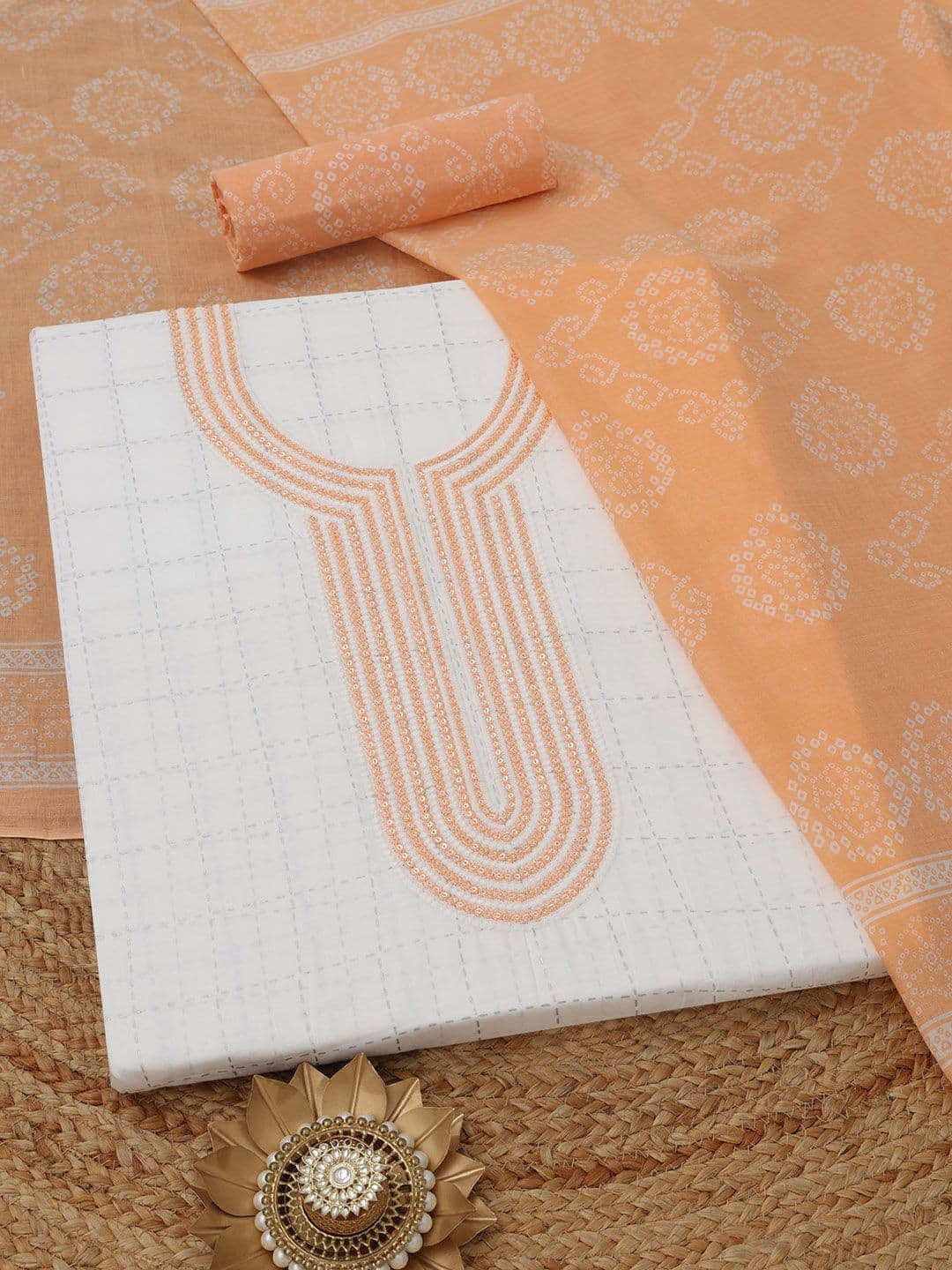 Soch Embroidered Pure Cotton Unstitched Dress Material - view 1