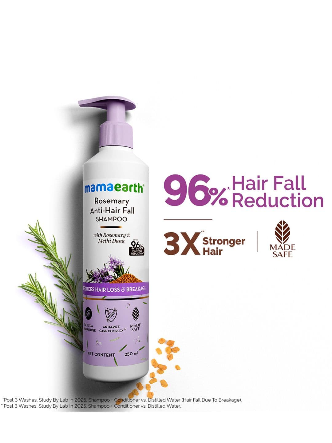 Mamaearth Rosemary Anti-Hair Fall Shampoo for Reducing Hair Loss & Breakage - 250 ml - view 1