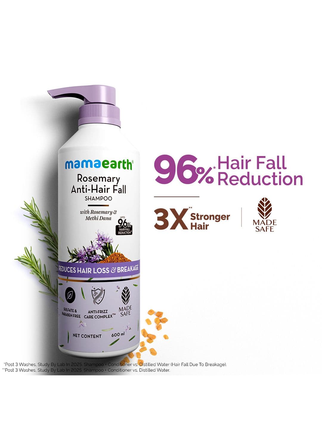 Mamaearth Rosemary Anti-Hair Fall Shampoo With Methi Dana - 600ml - view 1
