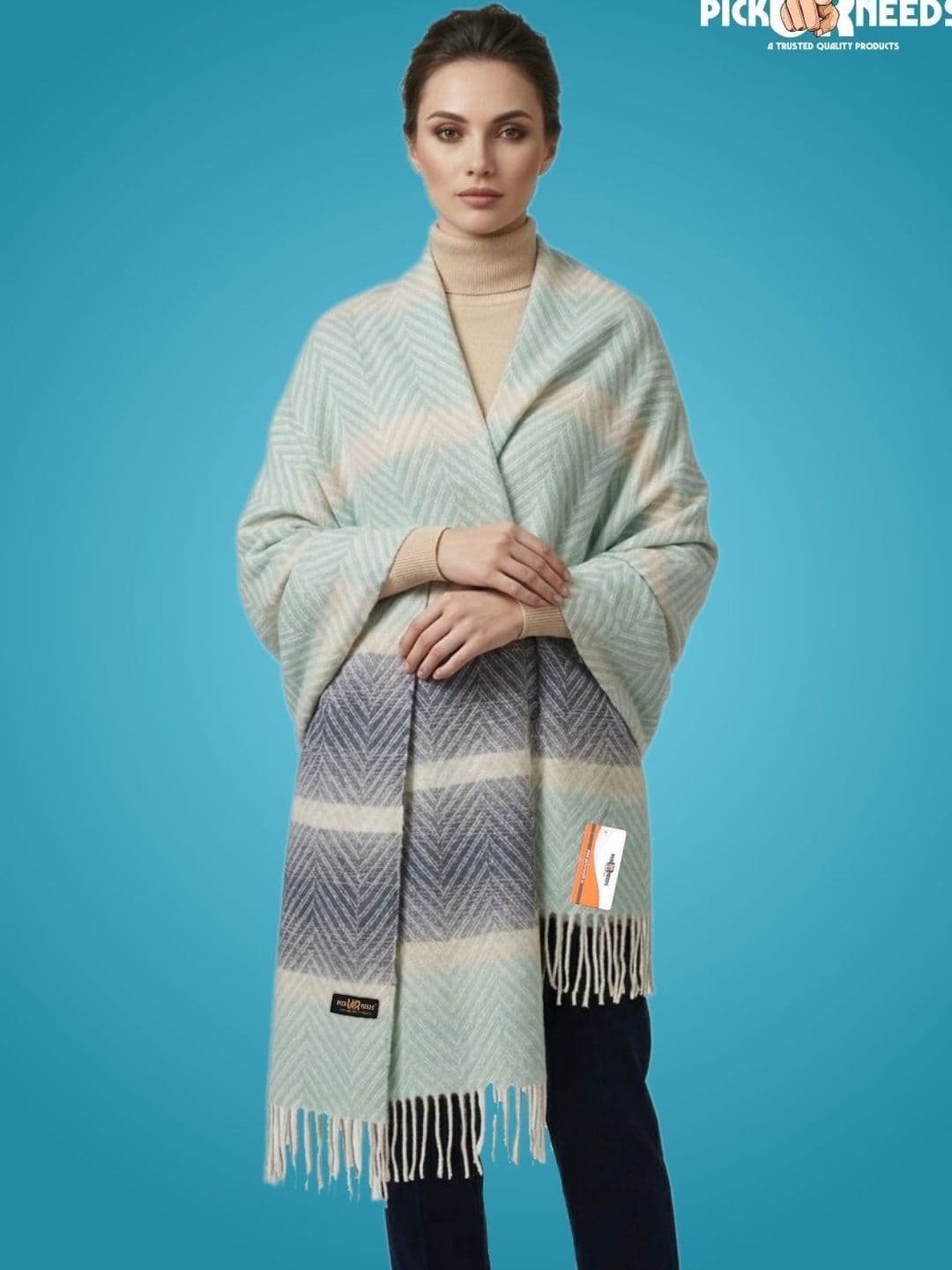 Pick Ur Needs Women Checked Woven Design Shawl - view 1