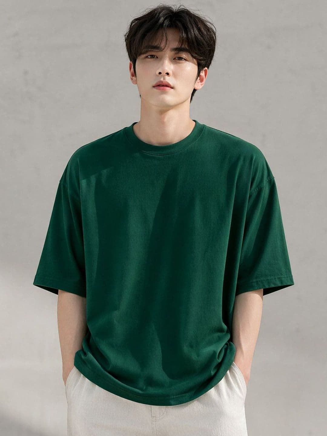 PockMAN Bio Finish Oversized Fit Cotton Classic Round Neck T-shirt - view 1