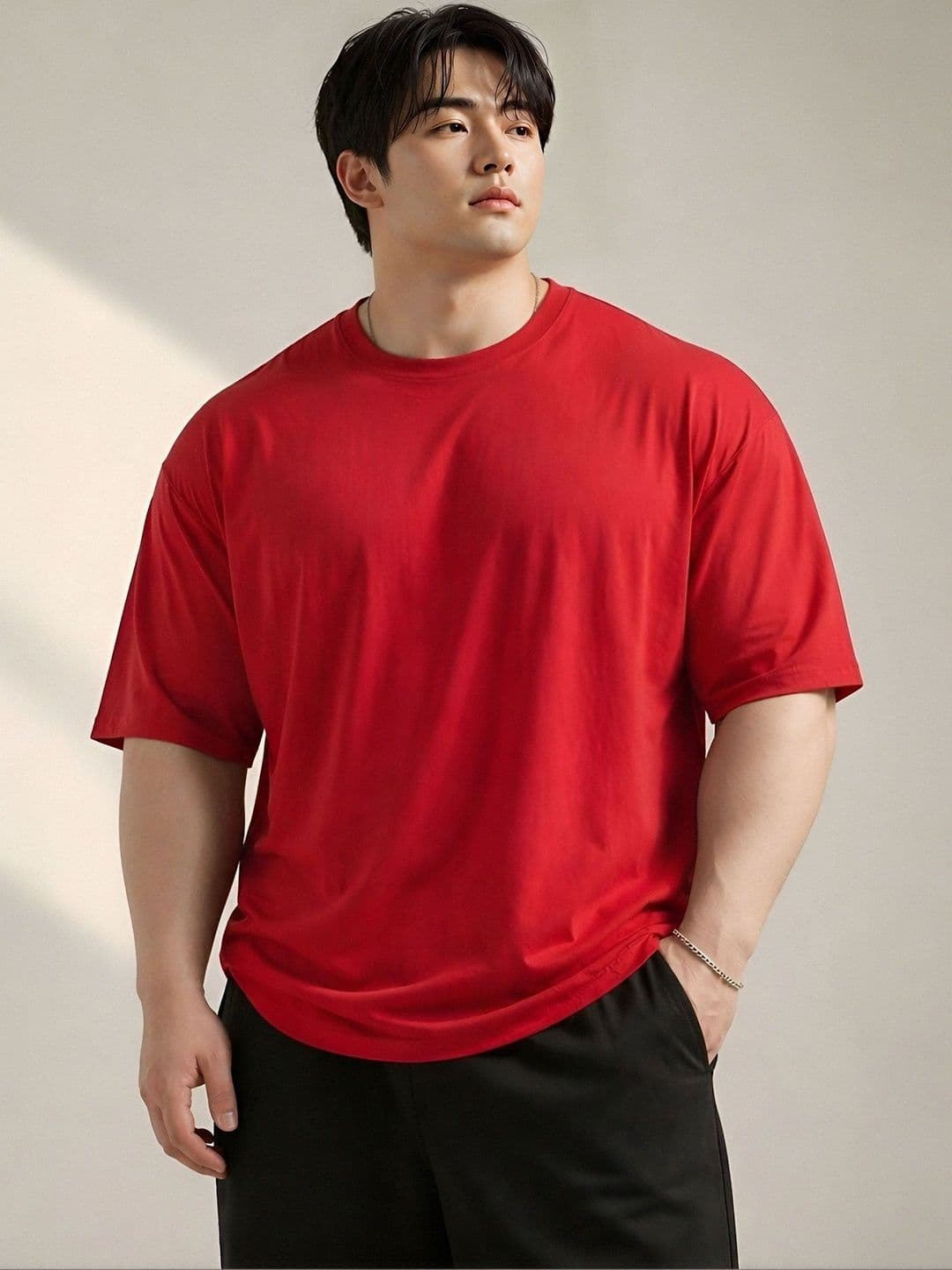 PockMAN Bio Finish Oversized Fit Cotton Classic Round Neck T-shirt - view 1