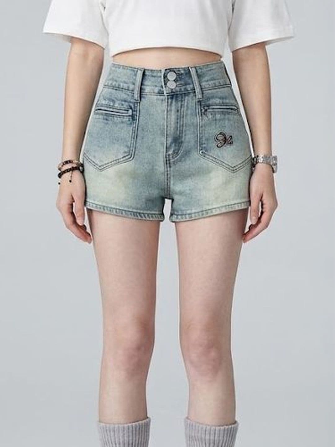 StyleCast x Revolte Women Washed Loose Fit Denim Shorts Technology - view 1