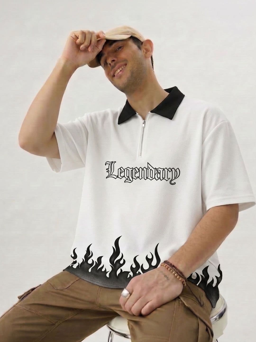 Try This Men Typography Printed Polo Collar T-shirt - view 1