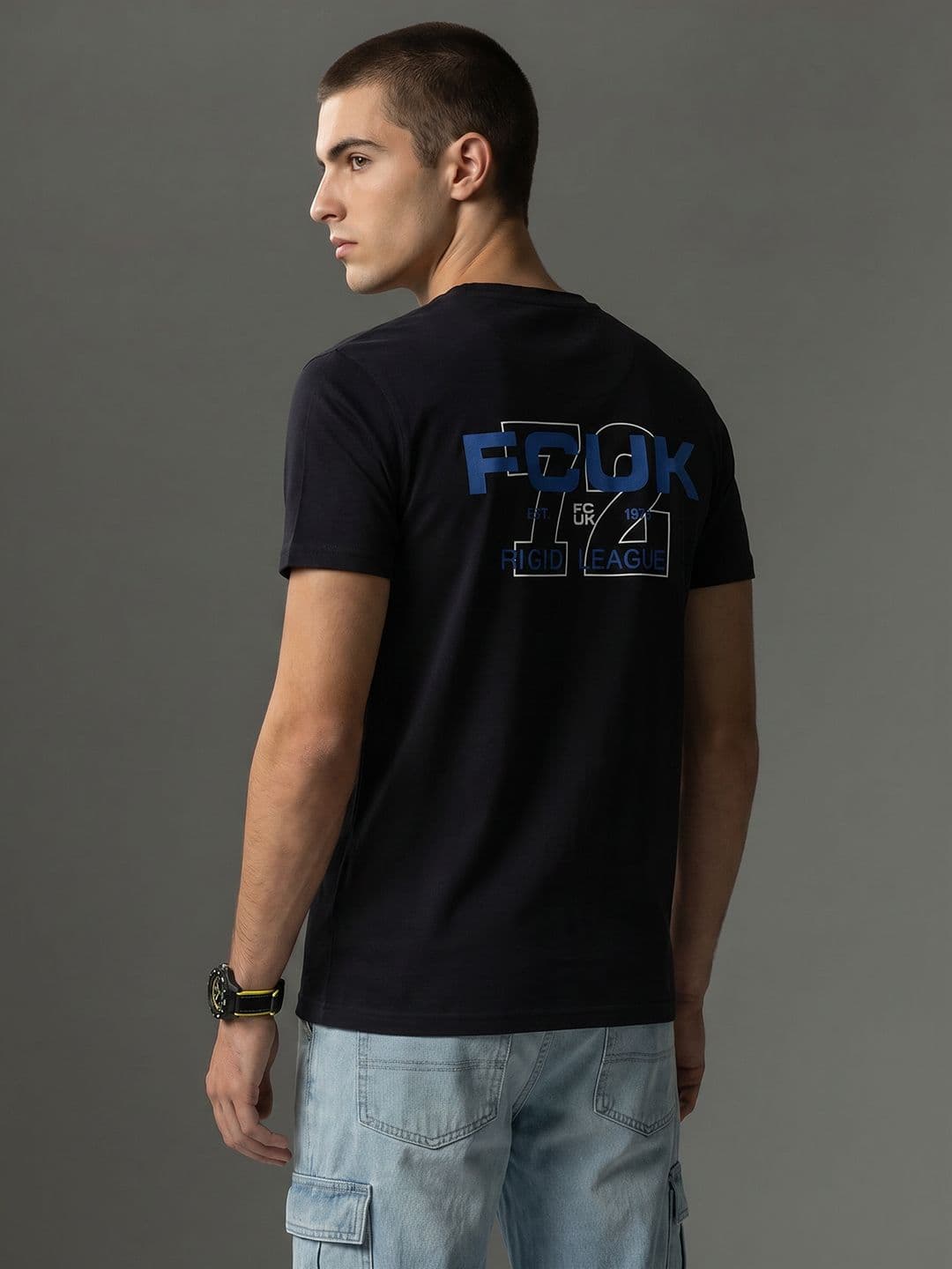 FCUK Brand Logo Printed Pure Cotton T-shirt - view 1