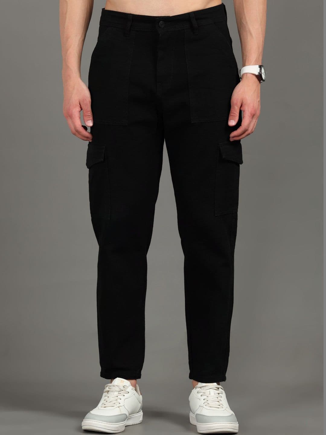 The Roadster Lifestyle Co No Fade Clean Look Mom Fit Cargo Jeans - view 1