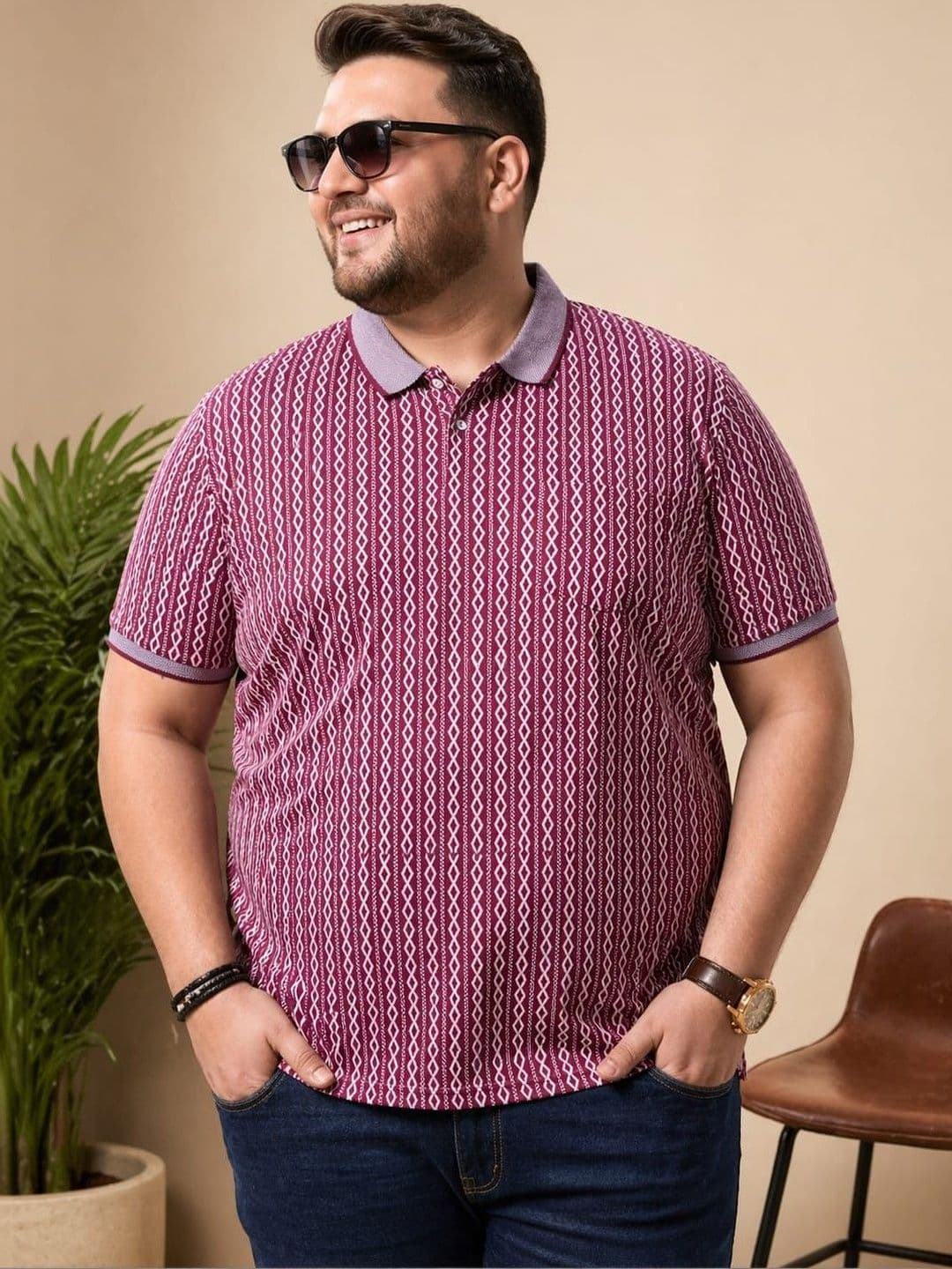 AUSTIVO Men Printed Polo Collar T-shirt - view 1