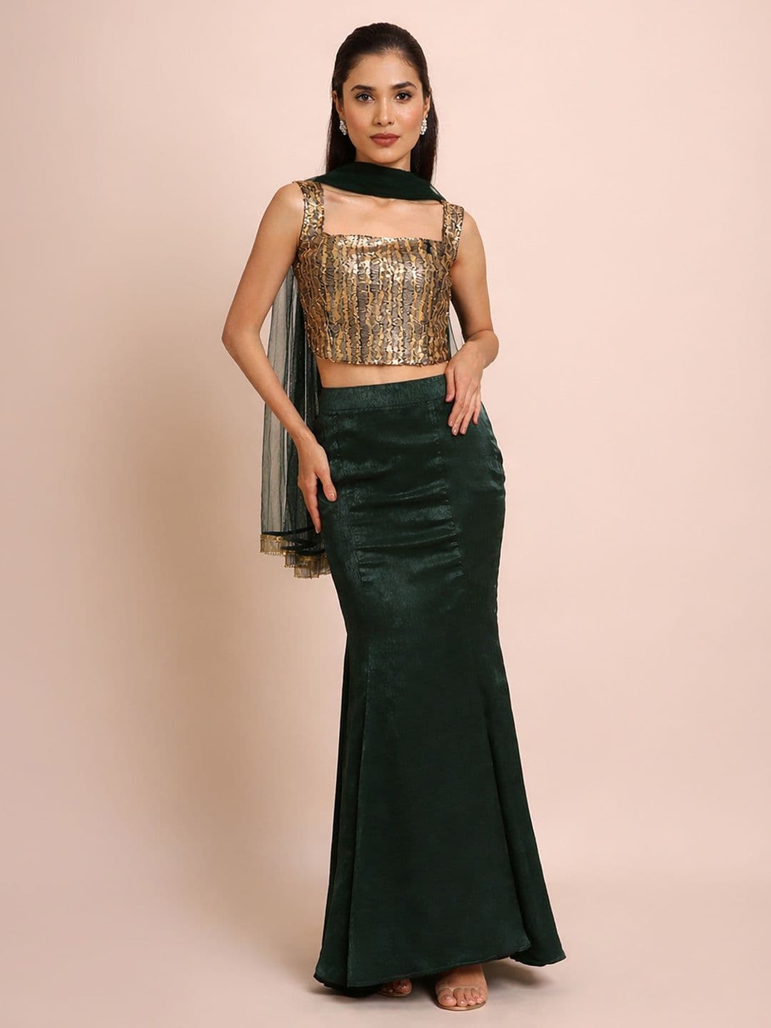 QISSA Bling & Sparkly Sequinned Top with Skirt - view 1