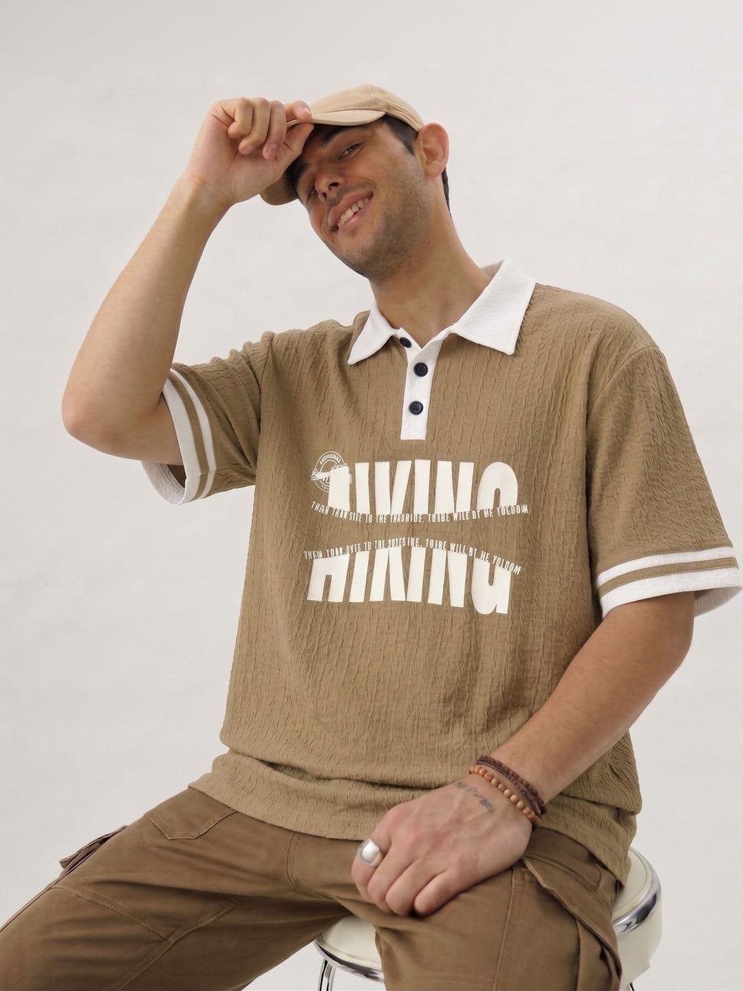 Try This Men Typography Printed Polo Collar T-shirt - view 1
