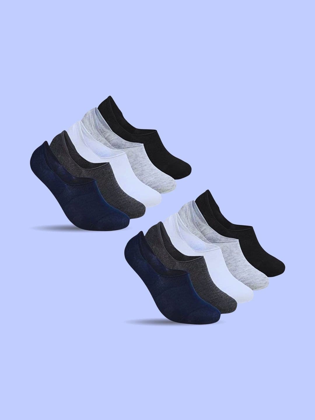 MJE Men Pack of 10 Cotton Blend Assorted Shoe Liners Socks - view 1