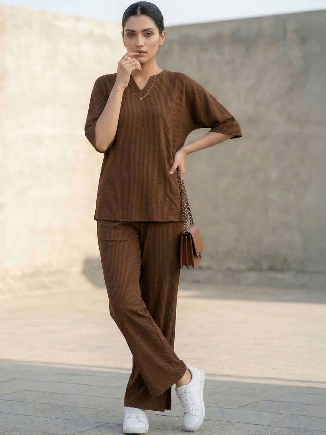 Selvia Self Design Top with Trousers - view 1