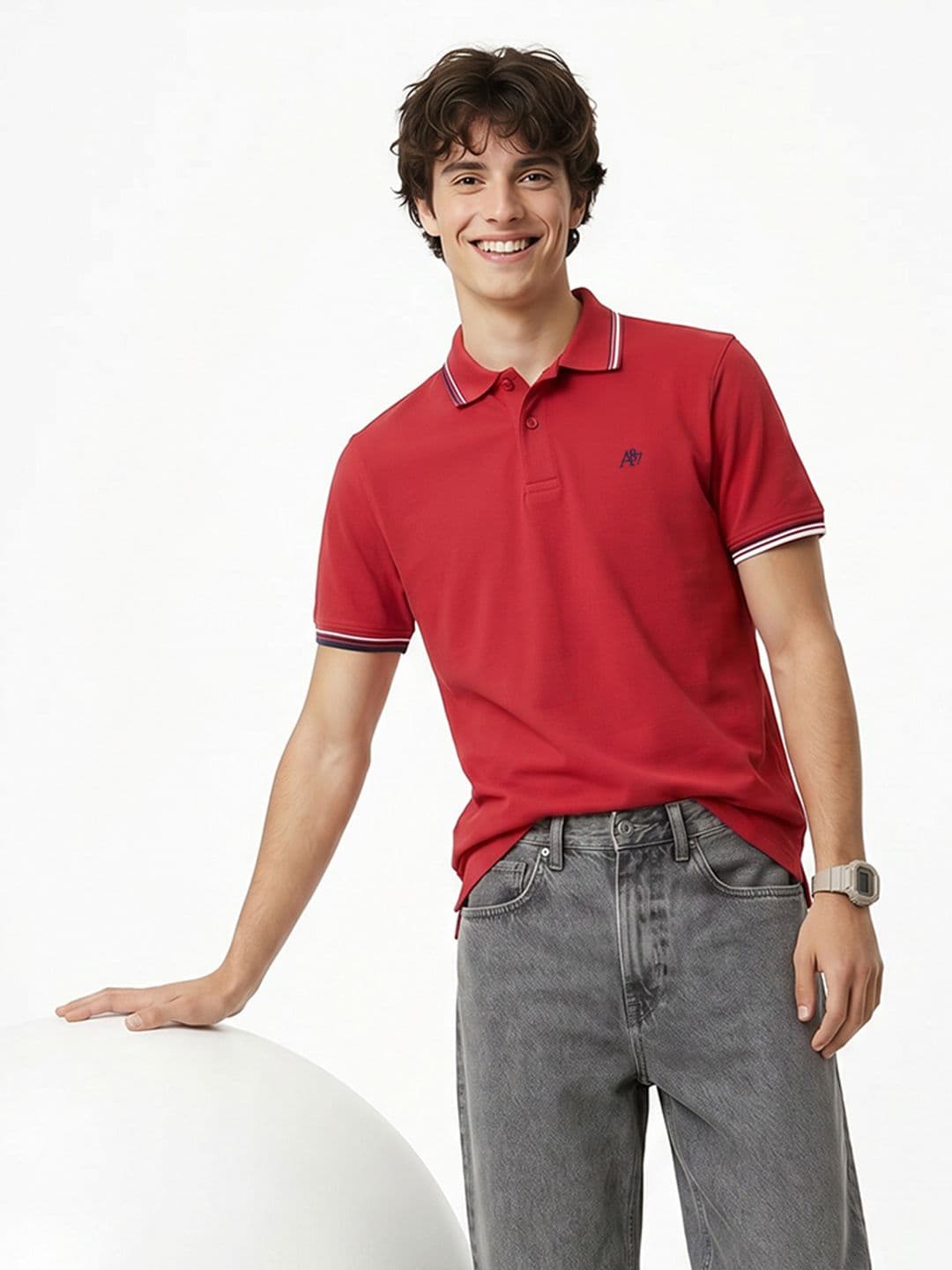 Aeropostale Polo Collar Pure Cotton T-shirt - view 1