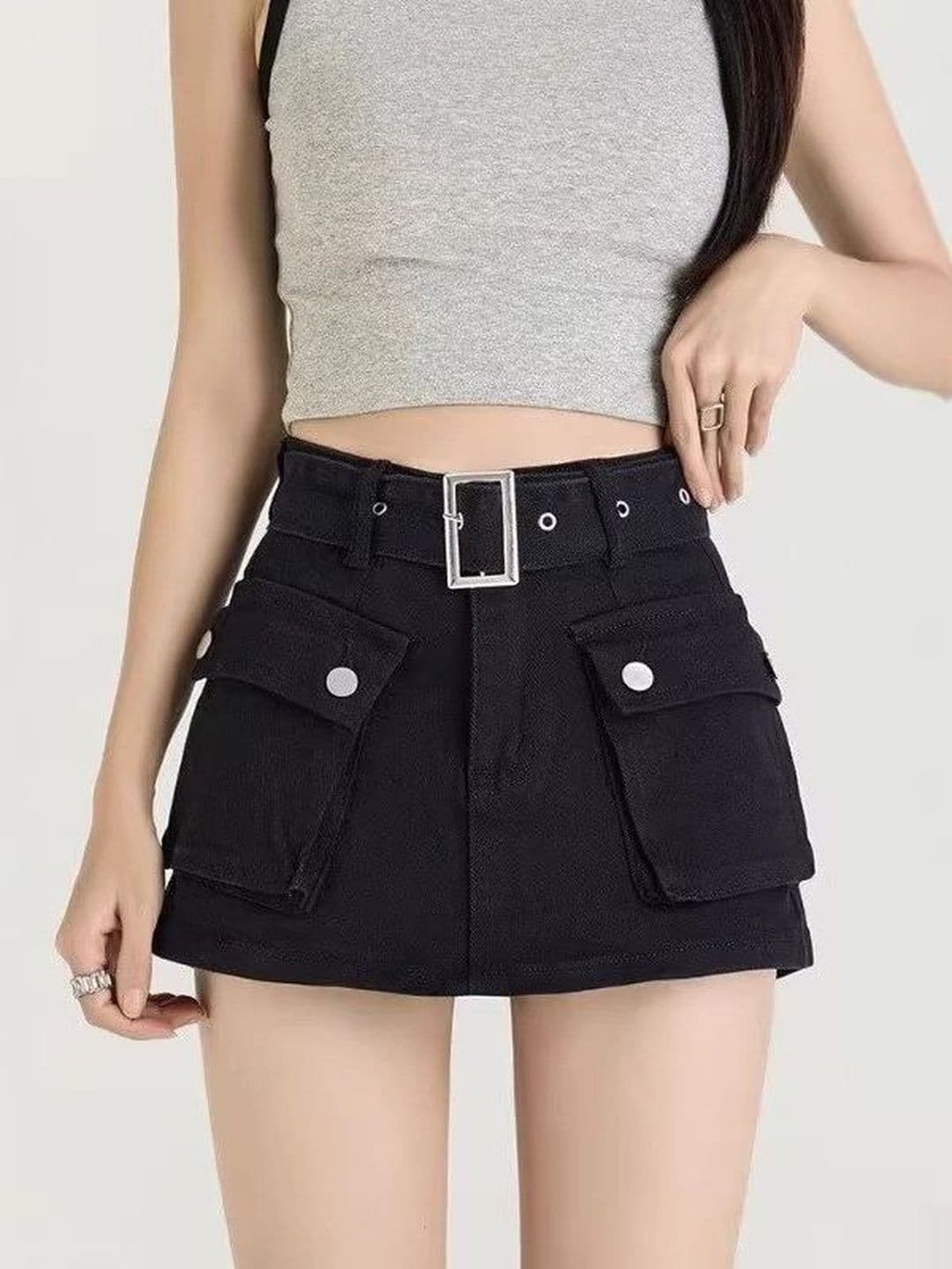 StyleCast x Revolte Women Loose Fit Denim Shorts - view 1